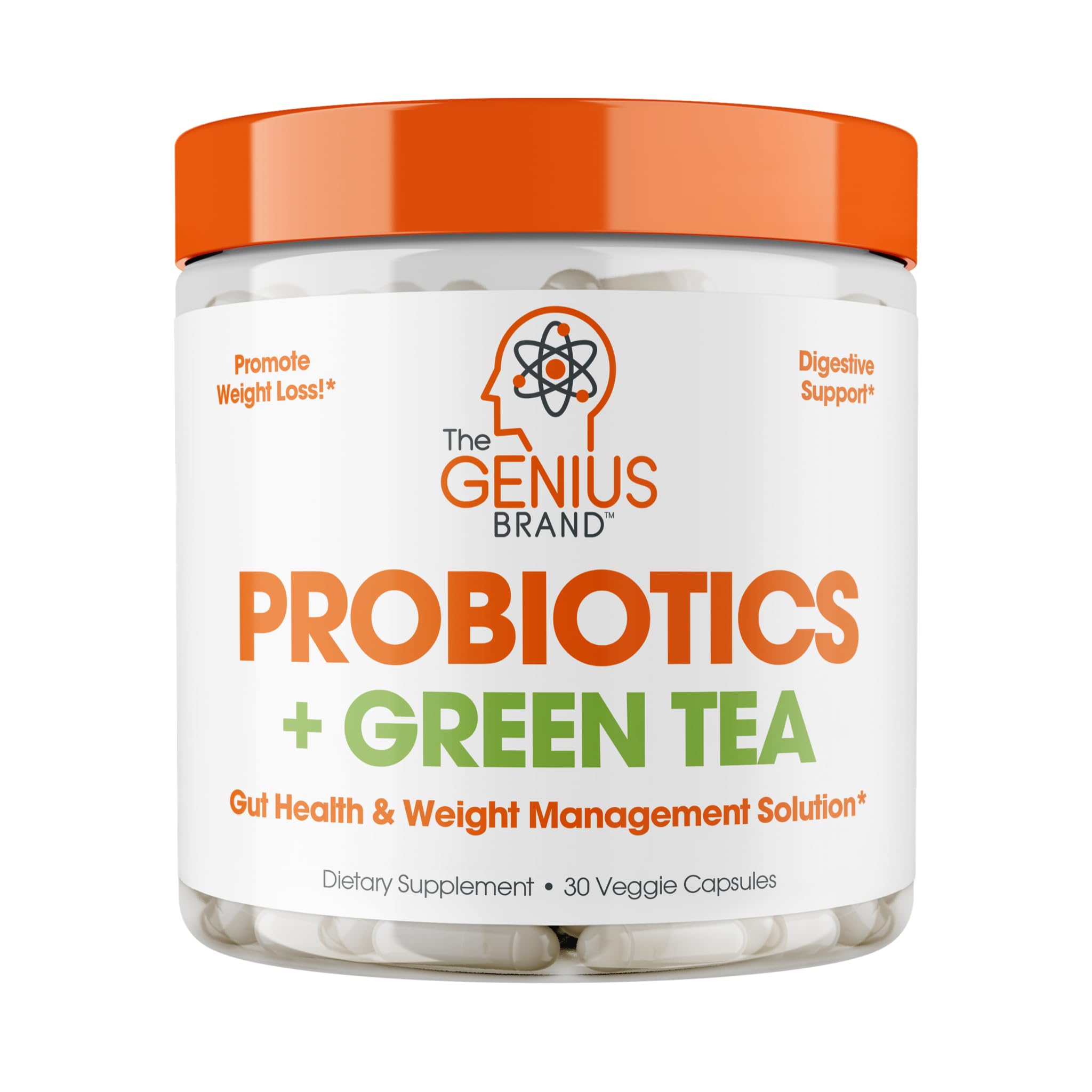 Genius Probiotics for Weight Loss with Green Tea Extract - Fat Burner Supplement & Digestive