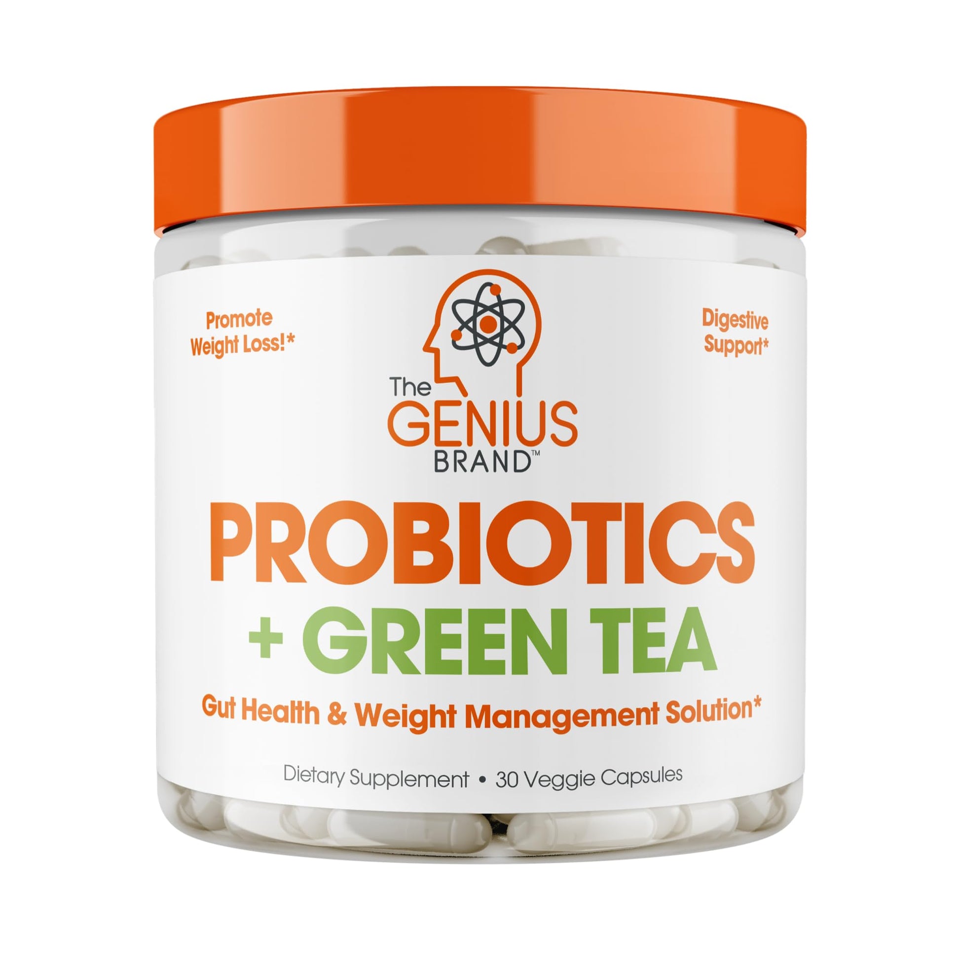 Genius Probiotics for Weight Loss with Green Tea Extract - Fat Burner Supplement & Digestive