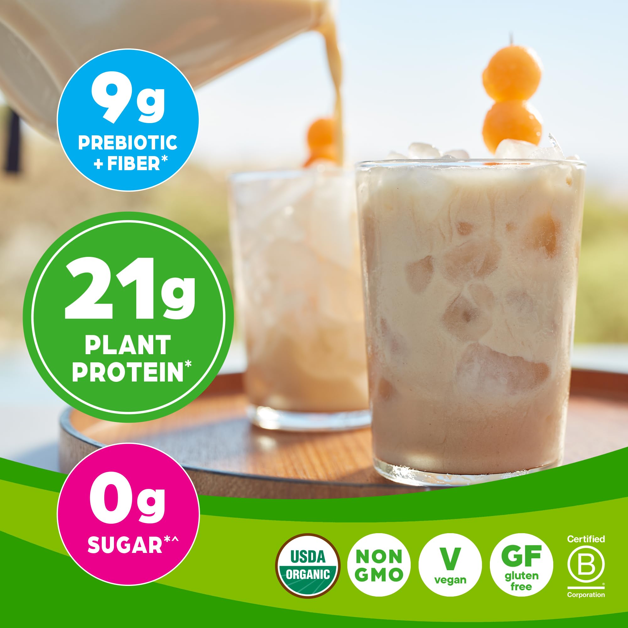 Orgain Organic Vegan Protein Powder, Horchata - 21g of Plant Based Protein, Low Net Orgain