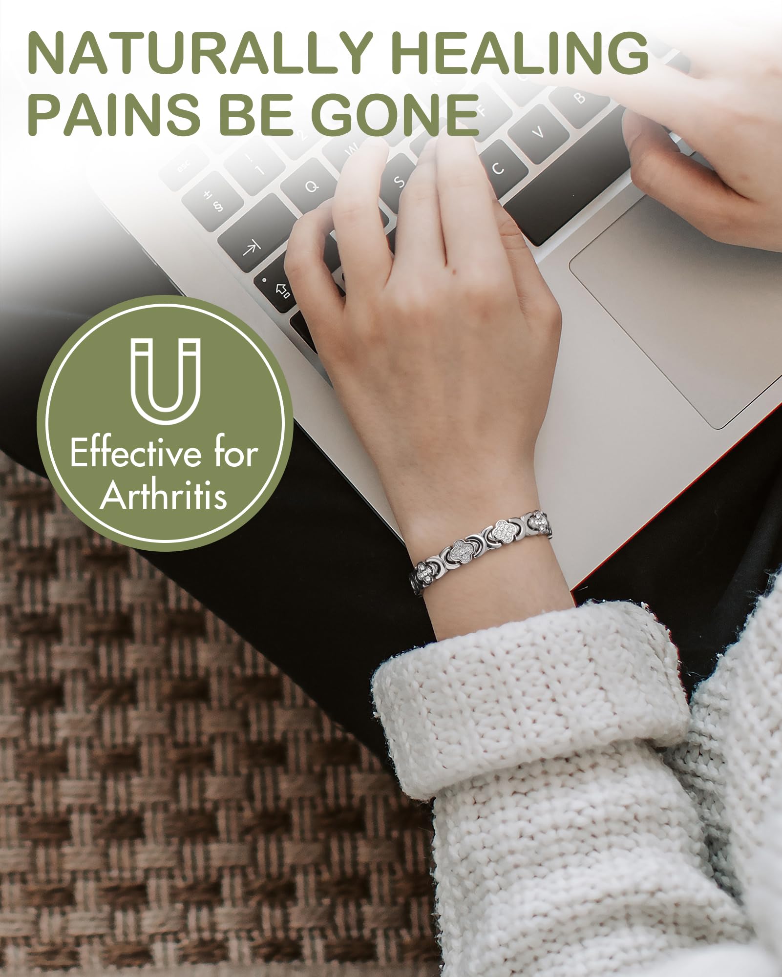 Feraco Ultra Strength Magnetic Bracelets for Women with Neodymium Therapy Magnets Feraco