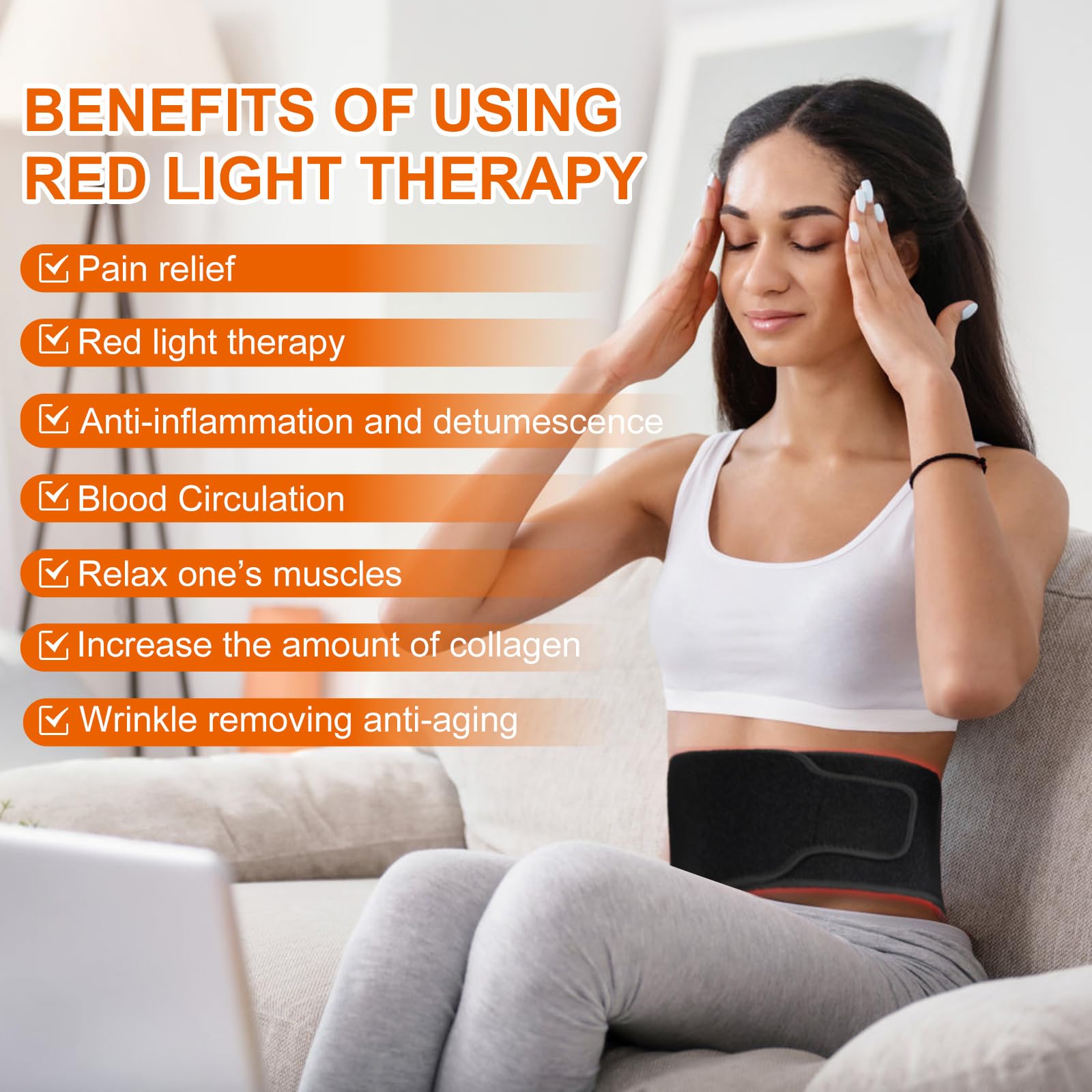 EquiZen Red Light Therapy Belt - Red Light Therapy for Body, Infrared Light Therapy Device EquiZen