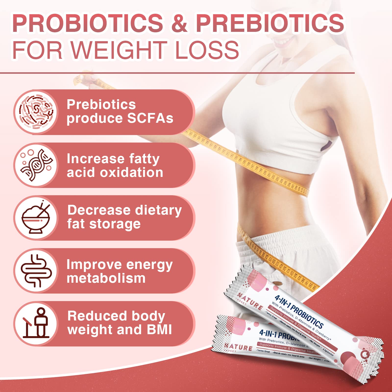Probiotics-for-Women Prebiotics-and-Probiotics-Powder, 100-Billion-CFUs 45-Day-Supply NATURE TARGET