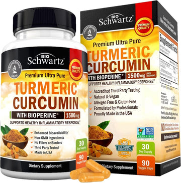 Turmeric Curcumin with Black Pepper Extract 1500mg - High Absorption
