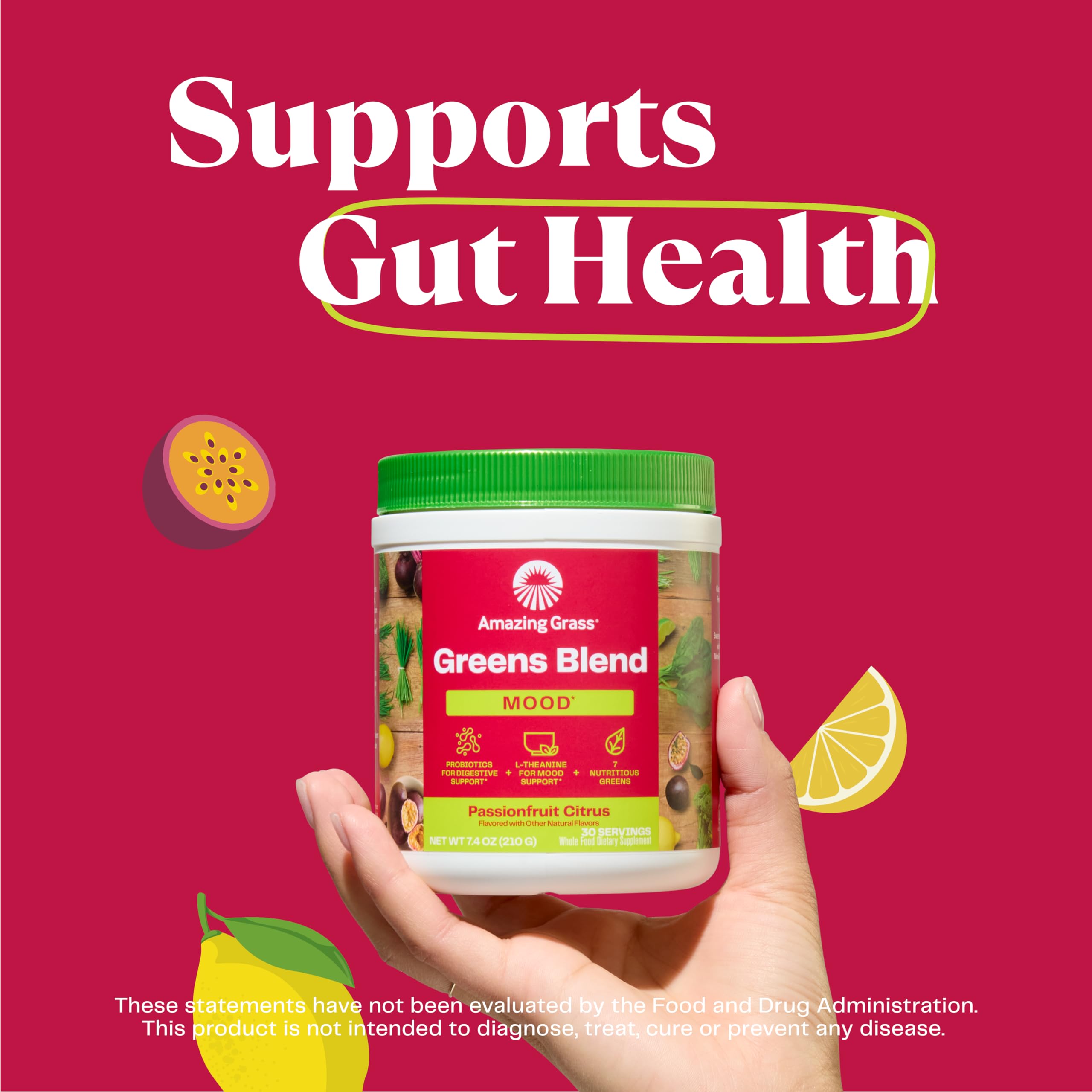 Amazing Grass Greens Blend Mood: Super Greens Powder Smoothie Mix for Mood, Relaxat Amazing Grass