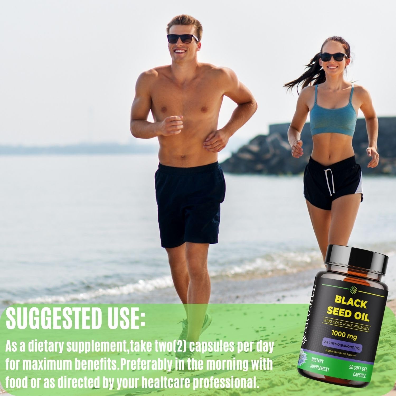 aromel Black Seed Oil Capsules, 90 Days Supply, 2% Thymoquinone, Non-GMO aromel