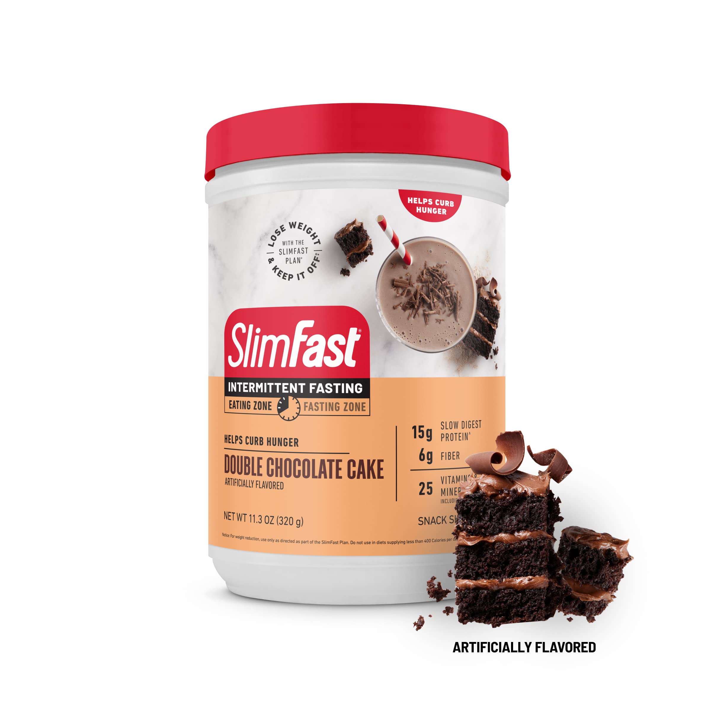 SlimFast Intermittent Fasting, Casein Protein Powder, Biotin with Vitamin & Mineral Bend SlimFast