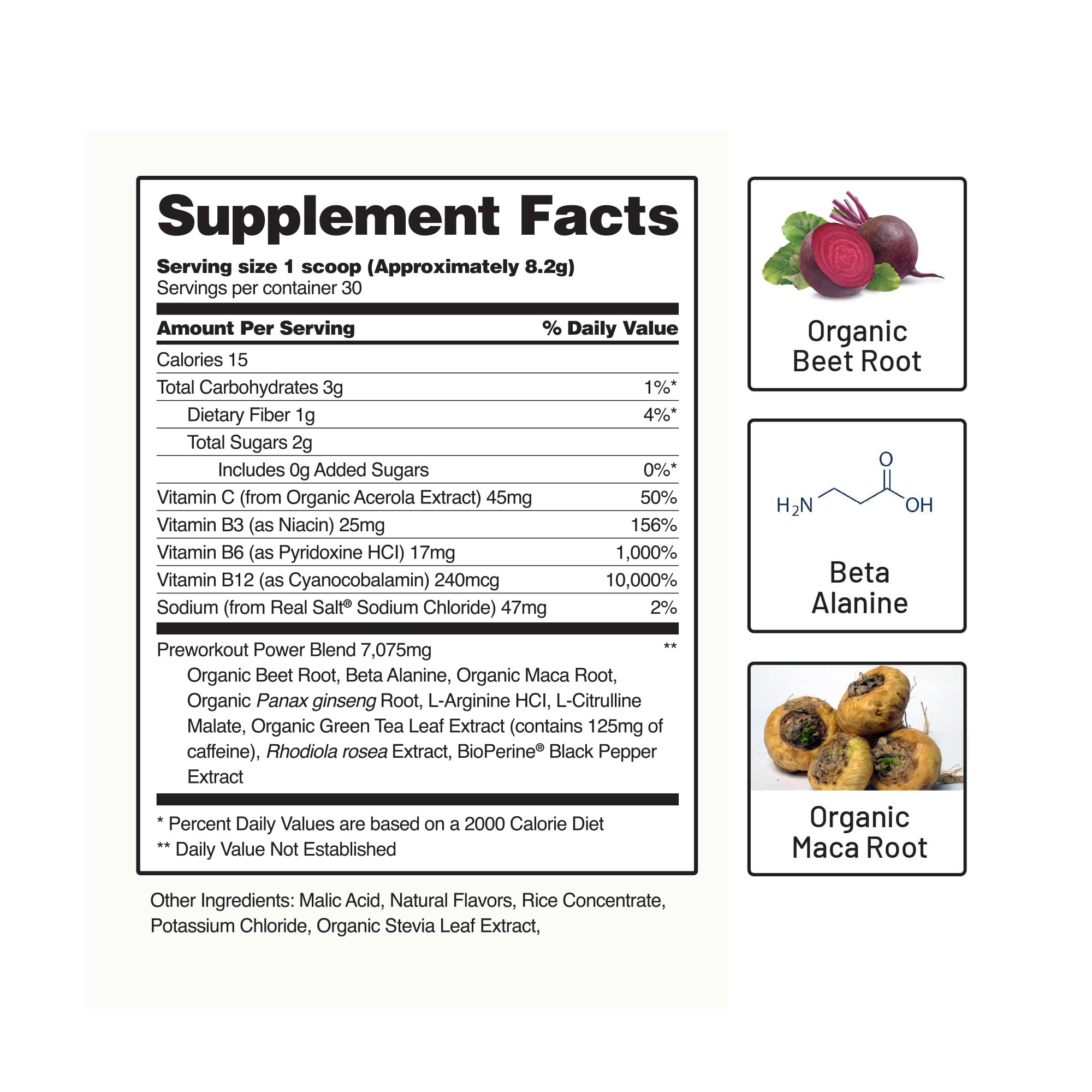 Snap Supplements Preworkout Beet Root Powder, Nitric Oxide Pre Workout with Organic Snap Supplements