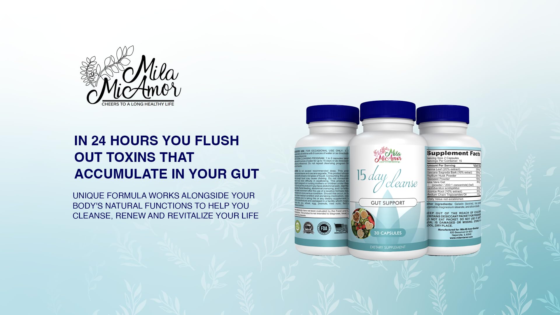 Milamiamor 15 Day Cleanse - Gut and Colon Support | Advanced Gut Cleanse Detox Milamiamor