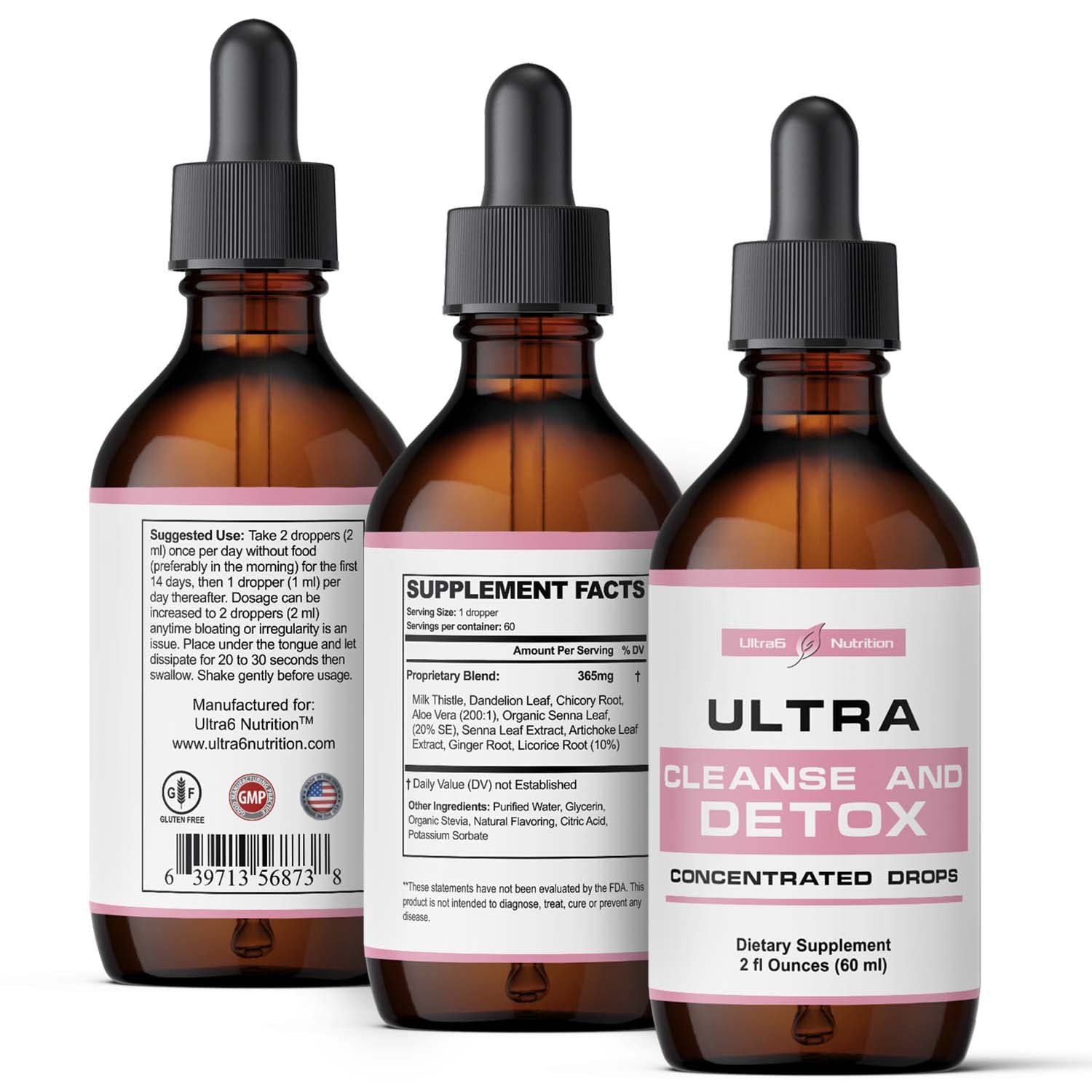 Liver Cleanse Detox & Repair Drops with Milk Thistle Extract, Dandelion Root Extract & Artichoke Ultra6 Nutrition