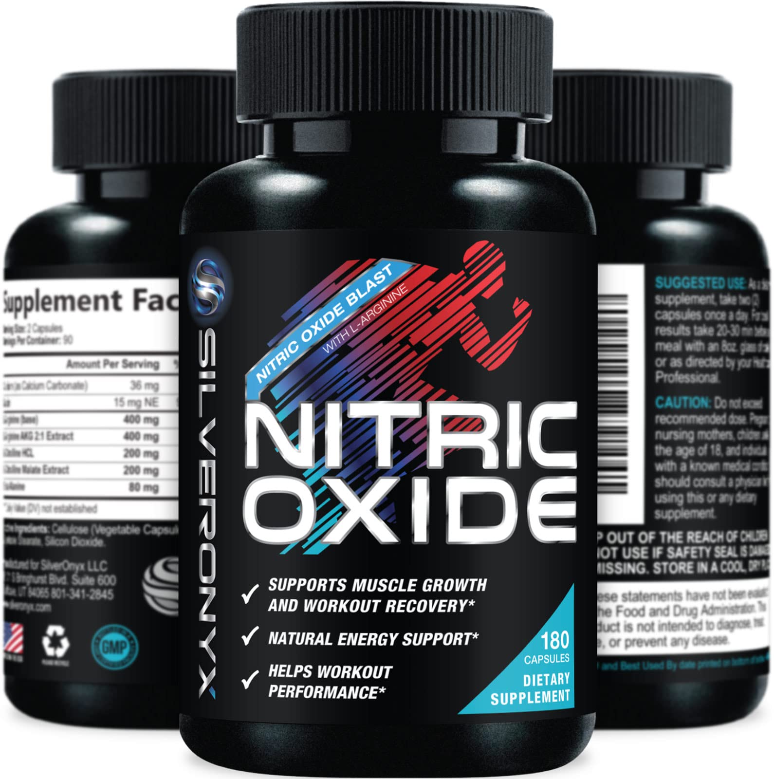 Extra Strength Nitric Oxide Supplement L Arginine 3X Strength - Citrulline Malate, AAKG