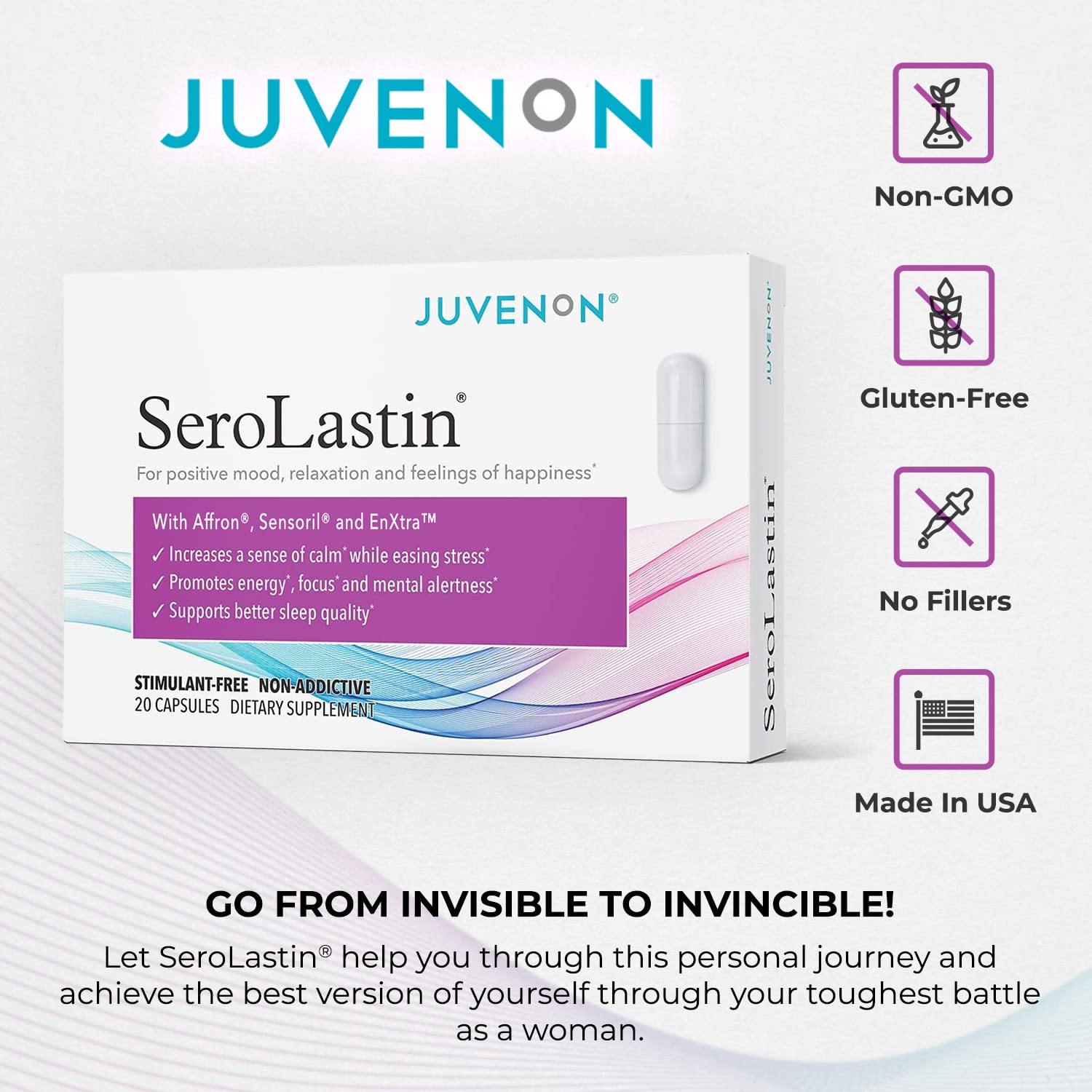Juvenon Menopause Supplements for Women Mood Support, Hot Flashes Relief, Peri Juvenon