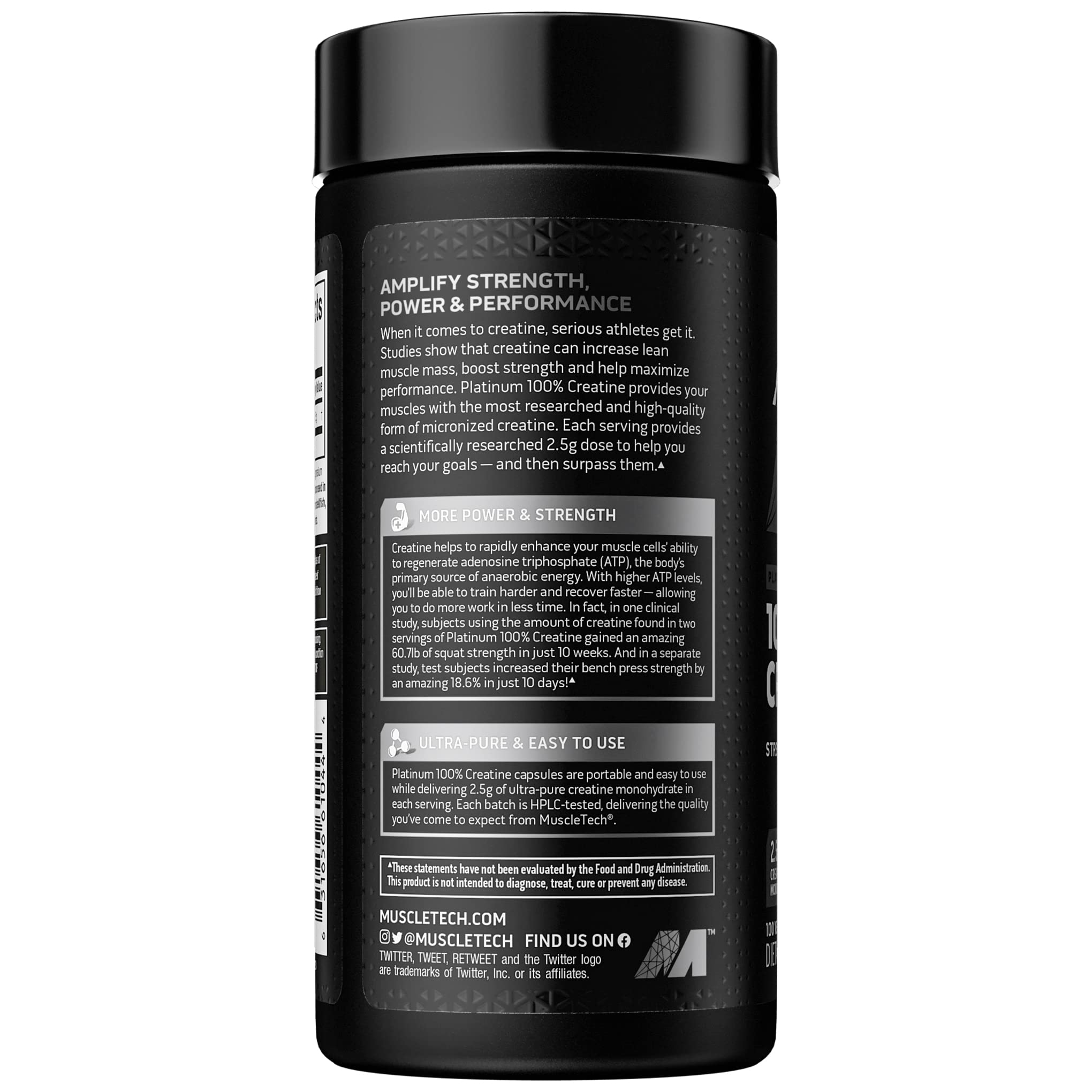 MuscleTech Platinum 100% Creatine Pills | Creatine Monohydrate Pill| | Muscle Recovery MuscleTech