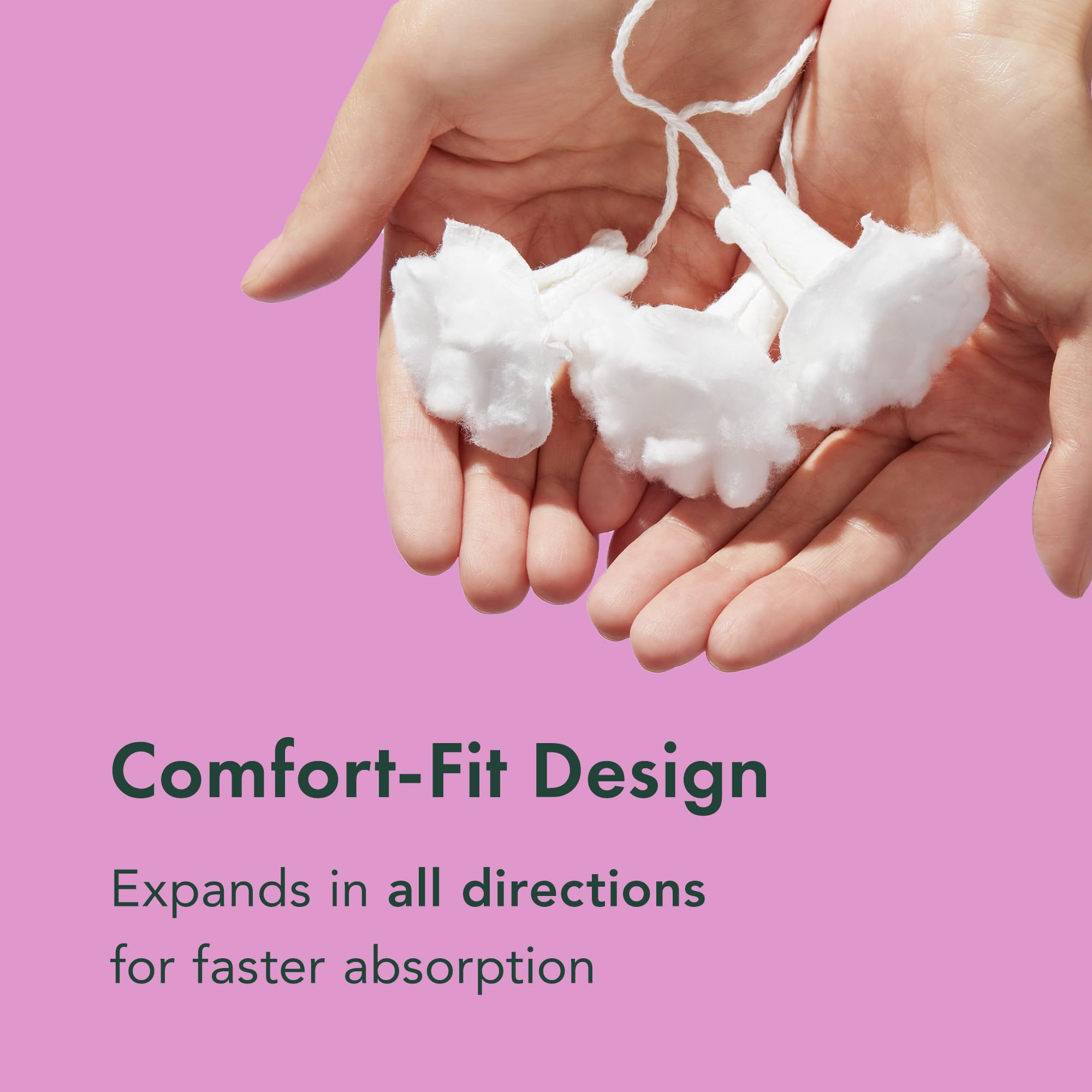 Rael Tampons, Slim Applicator Made with Organic Cotton Core - Tampons Multipack, Regular and Super Rael