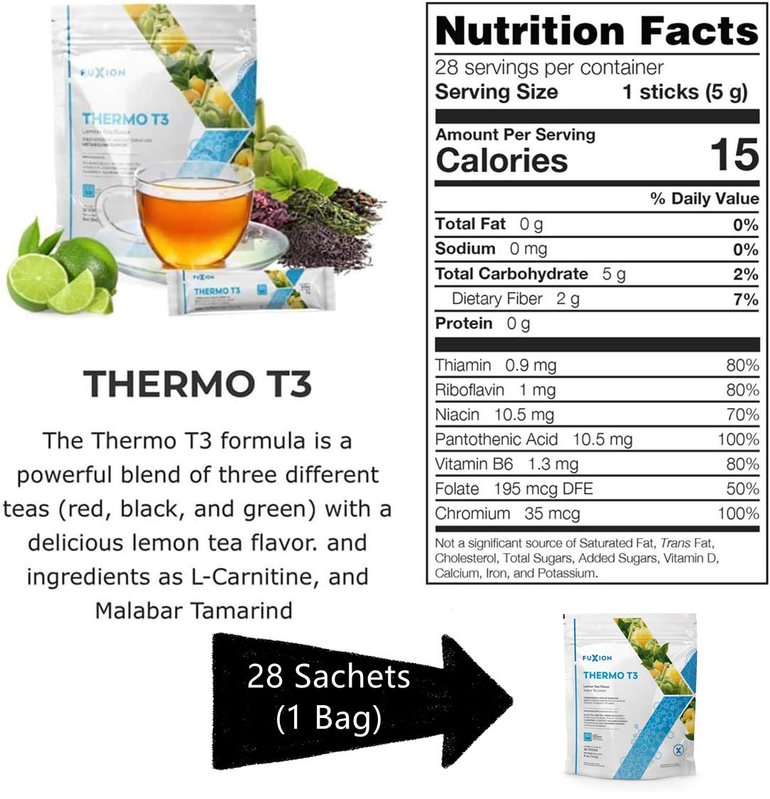 FuXion Thermo T3,Delicious Lemon Tea Flavor(Thermo TT3, 28 Sachets) CHNLML