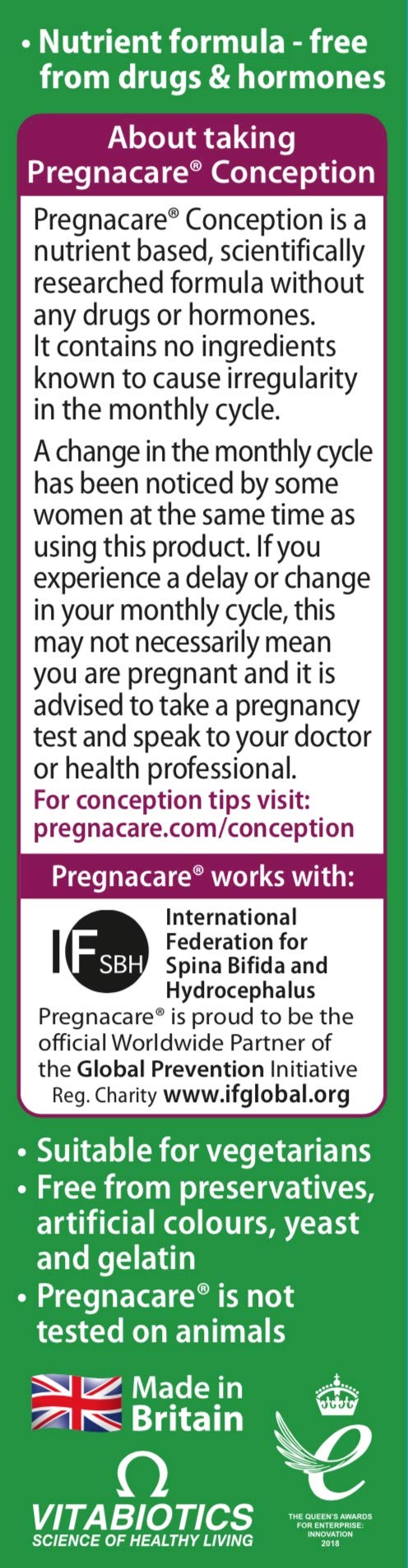 Pregnacare Conception Tablets, Pack of 30, 30 Count Pregnacare