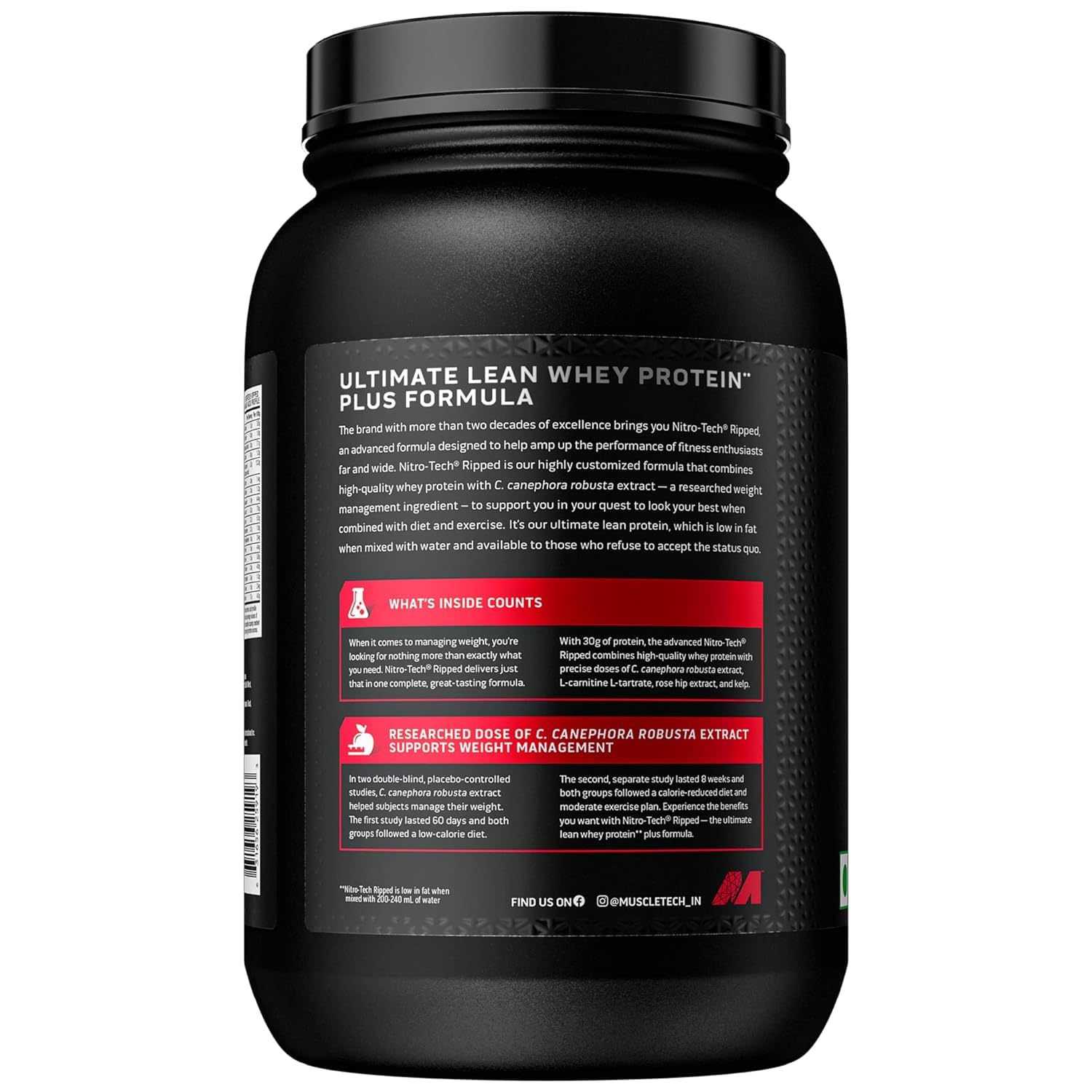 Protein Powder for Weight Loss |MuscleTech Nitro-Tech Ripped |Whey Protein Powder MuscleTech