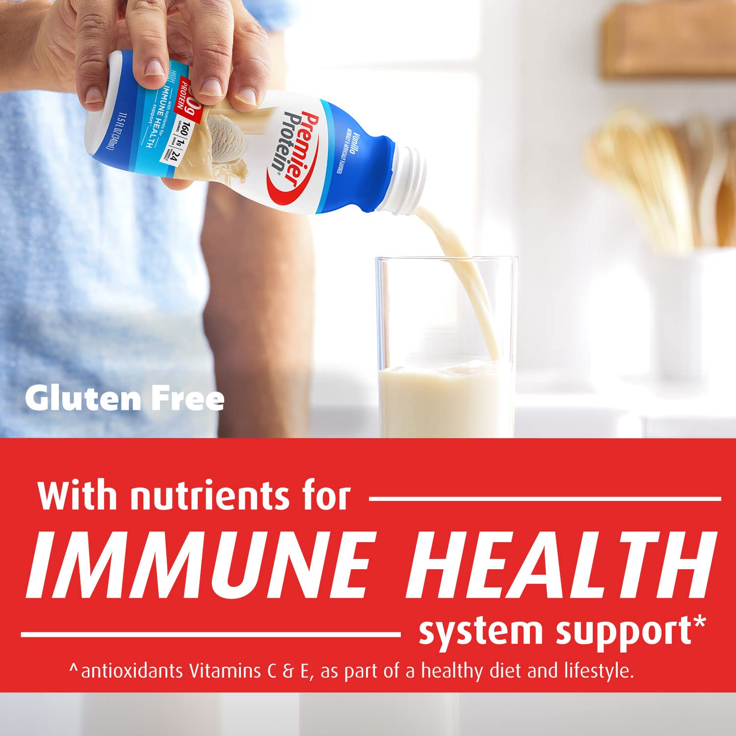 Premier Protein Shake Bottle, Vanilla, Liquid, Powder, keto, 30g Protein, 1g Sugar Premier Protein