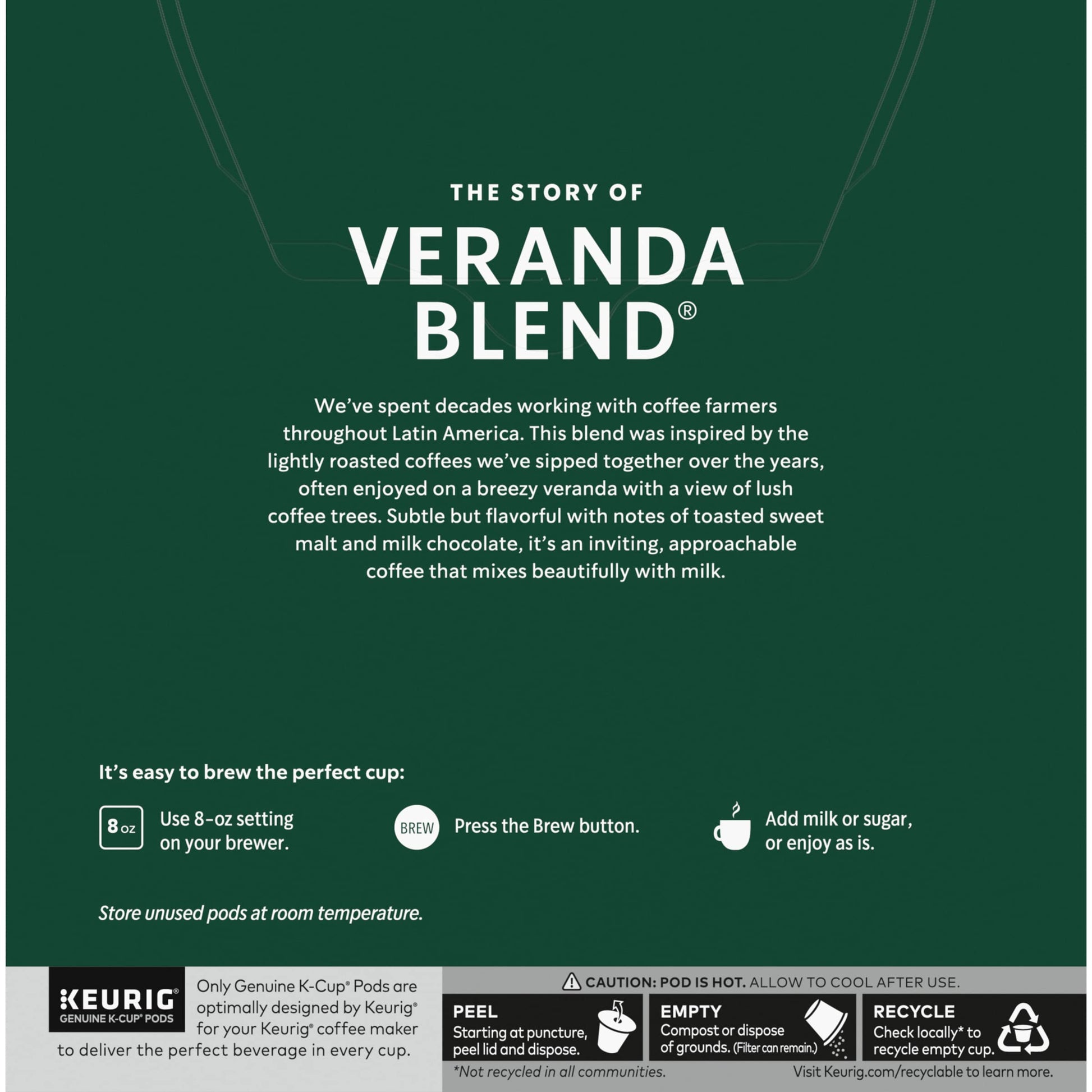 Starbucks Veranda Blend Coffee K-Cups,4/24 Pack-96 K-Cups Starbucks