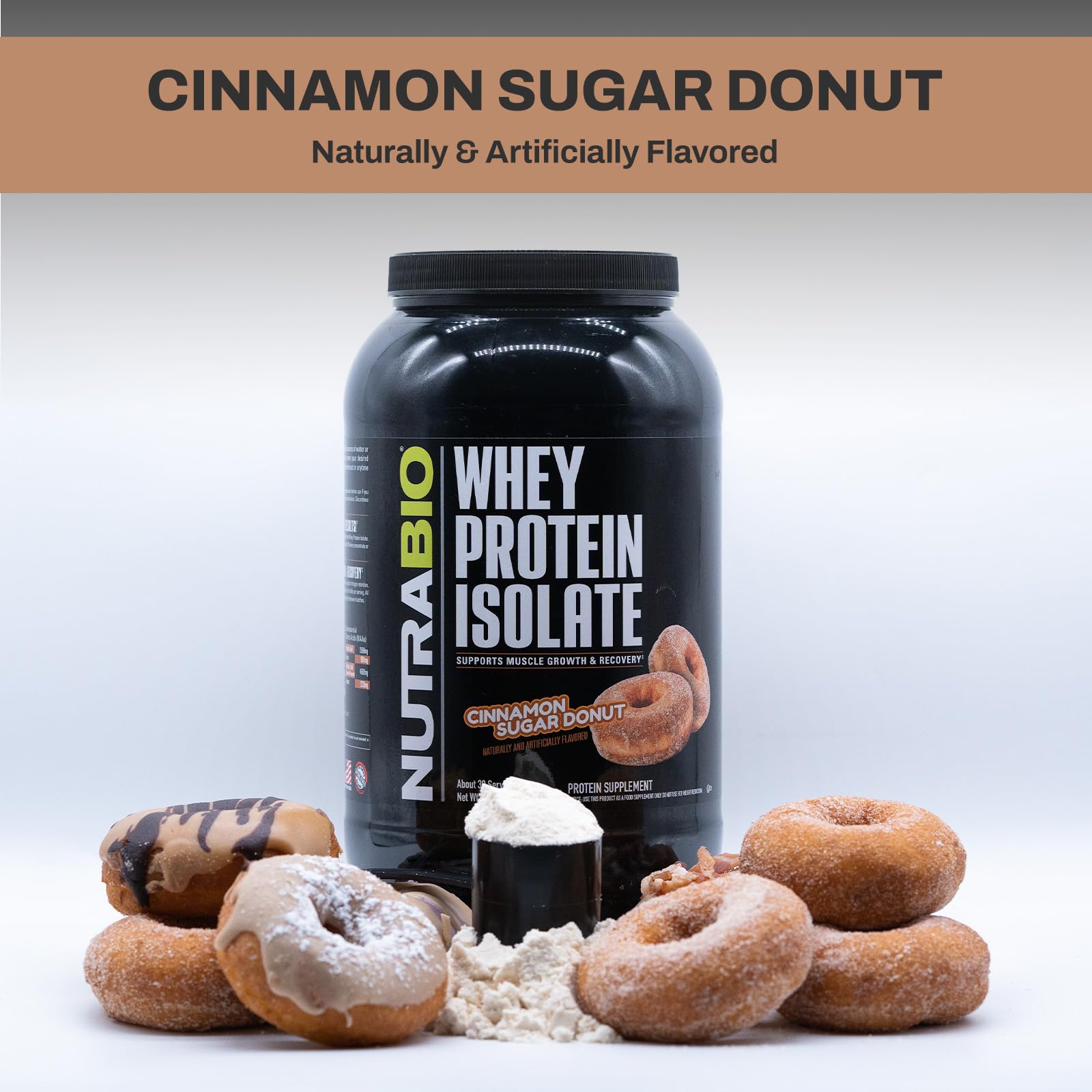 NutraBio Whey Protein Isolate Supplement – 25g of Protein Per Scoop with Complete NutraBio