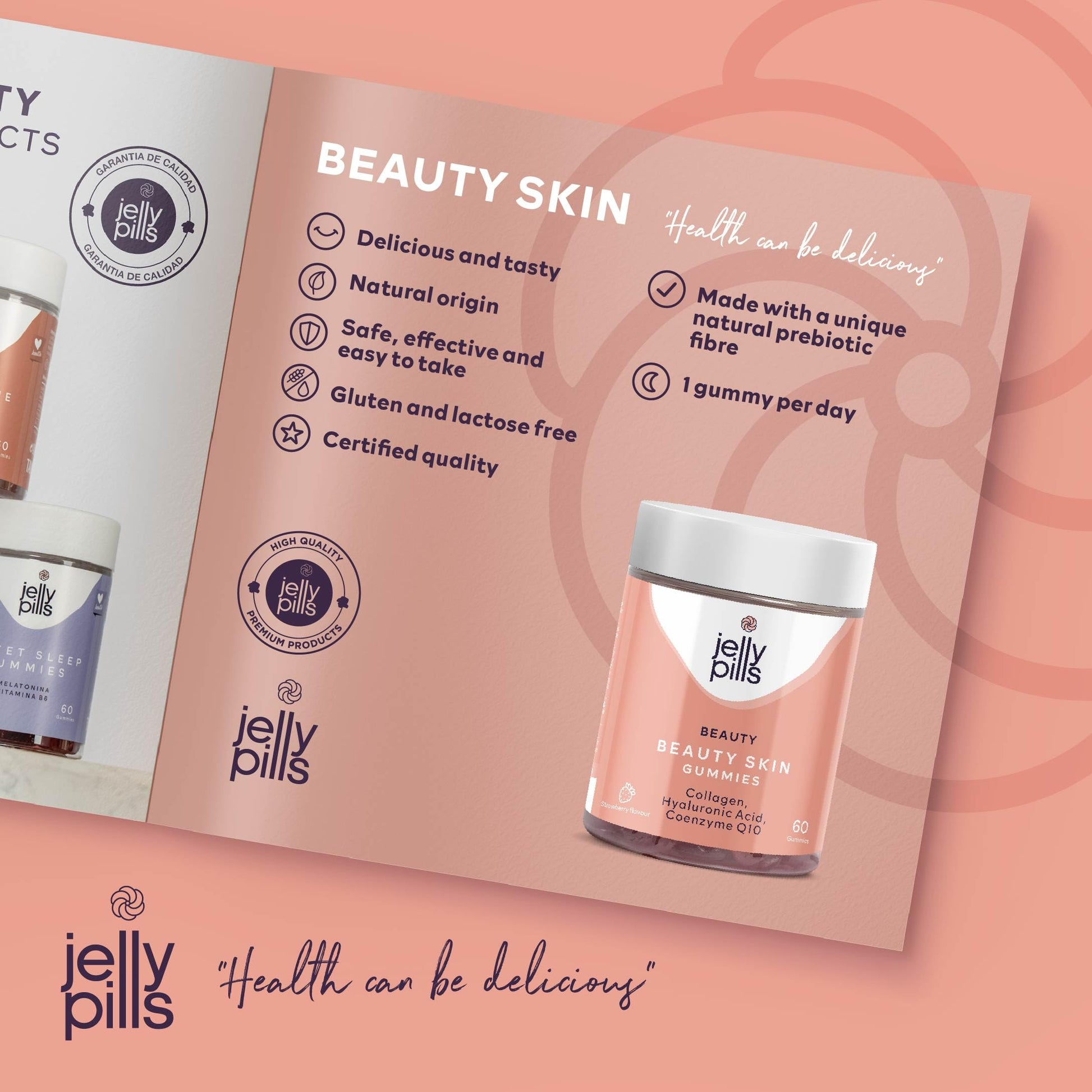 Jelly Pills® Hydrolyzed Collagen Gummies with Hyaluronic Acid and Coenzyme Q10 Jelly Pills