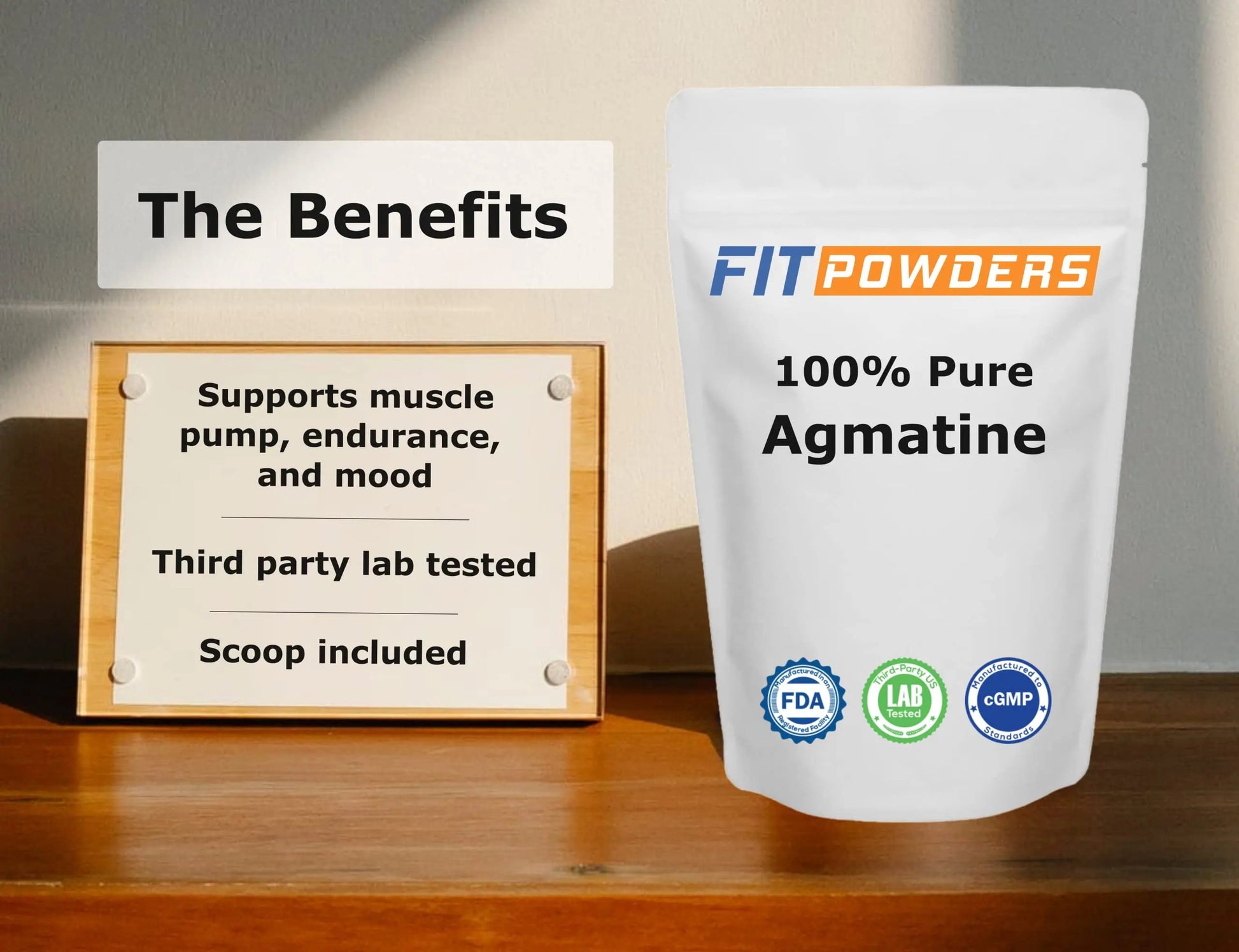 FitPowders Agmatine Sulfate Powder 250 Grams (Multiple Sizes) Strength and Pump (Nitric Oxide) 100% Pure Agmatine Powder, Vegan, Gluten-Free