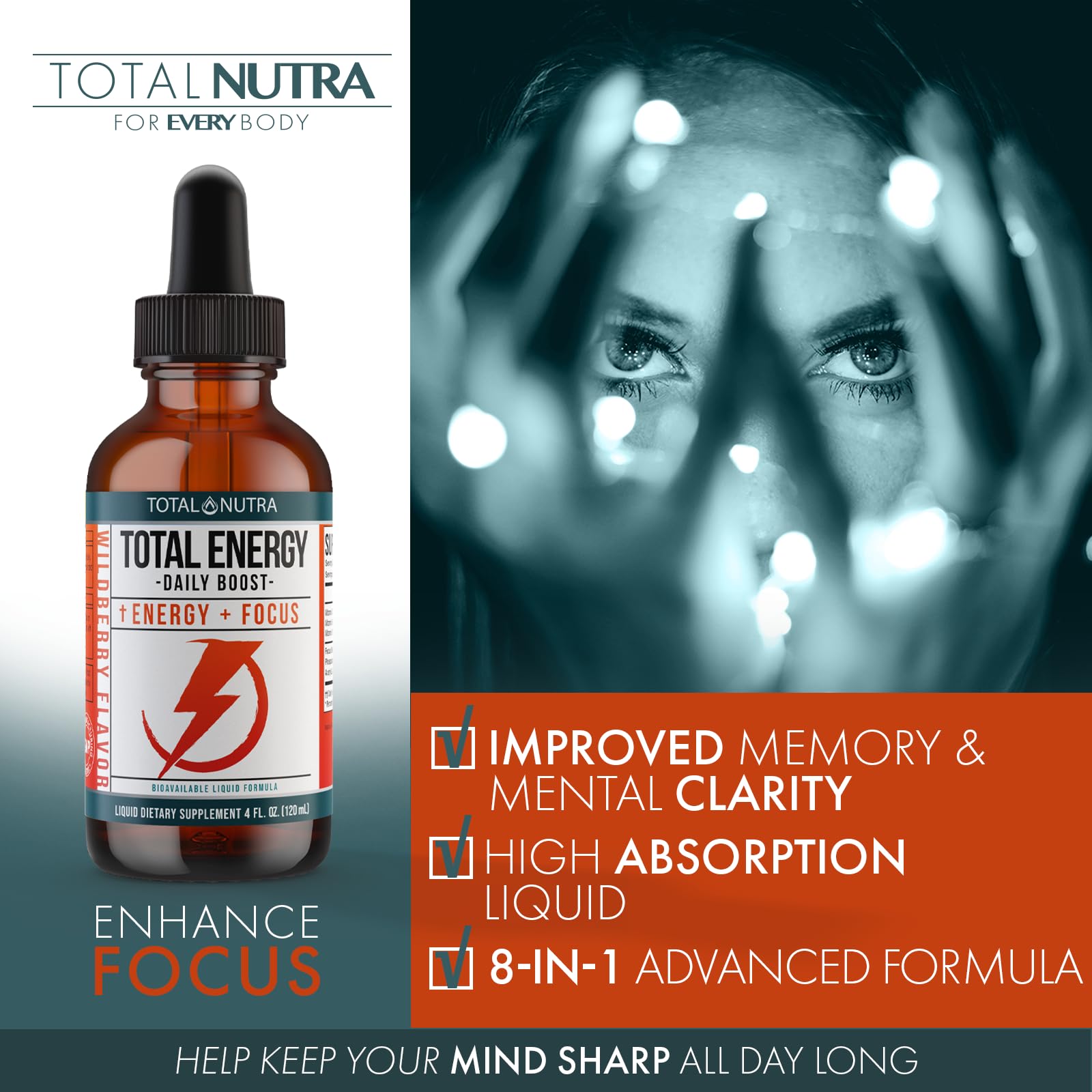 Extra Strength Vitamin B Complex Drops- B Vitamins B12, B6, B3- Vegan and Non GMO Total Nutra