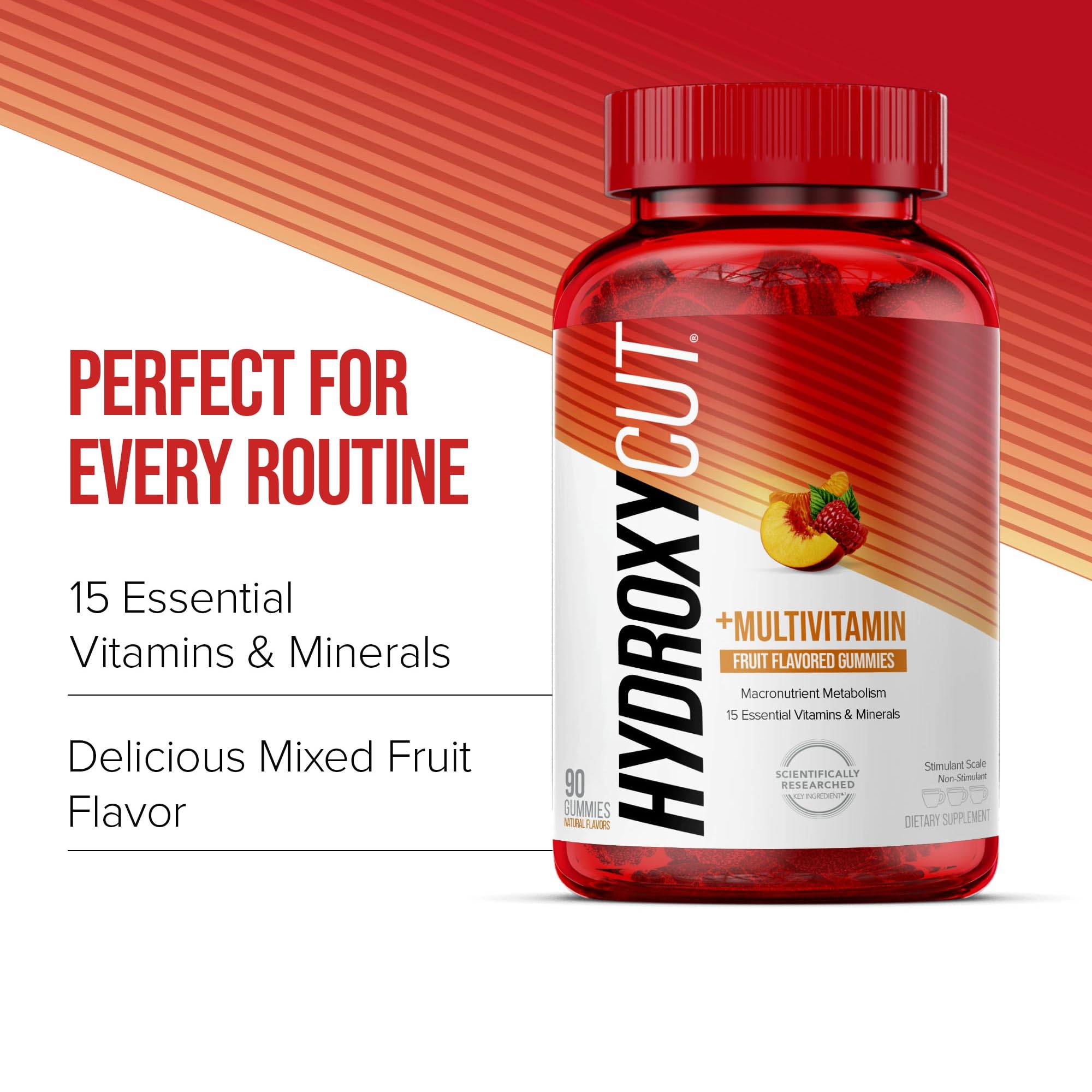 Hydroxycut Caffeine-Free Gummy for Women & Men 15 Essential Vitamins Hydroxycut