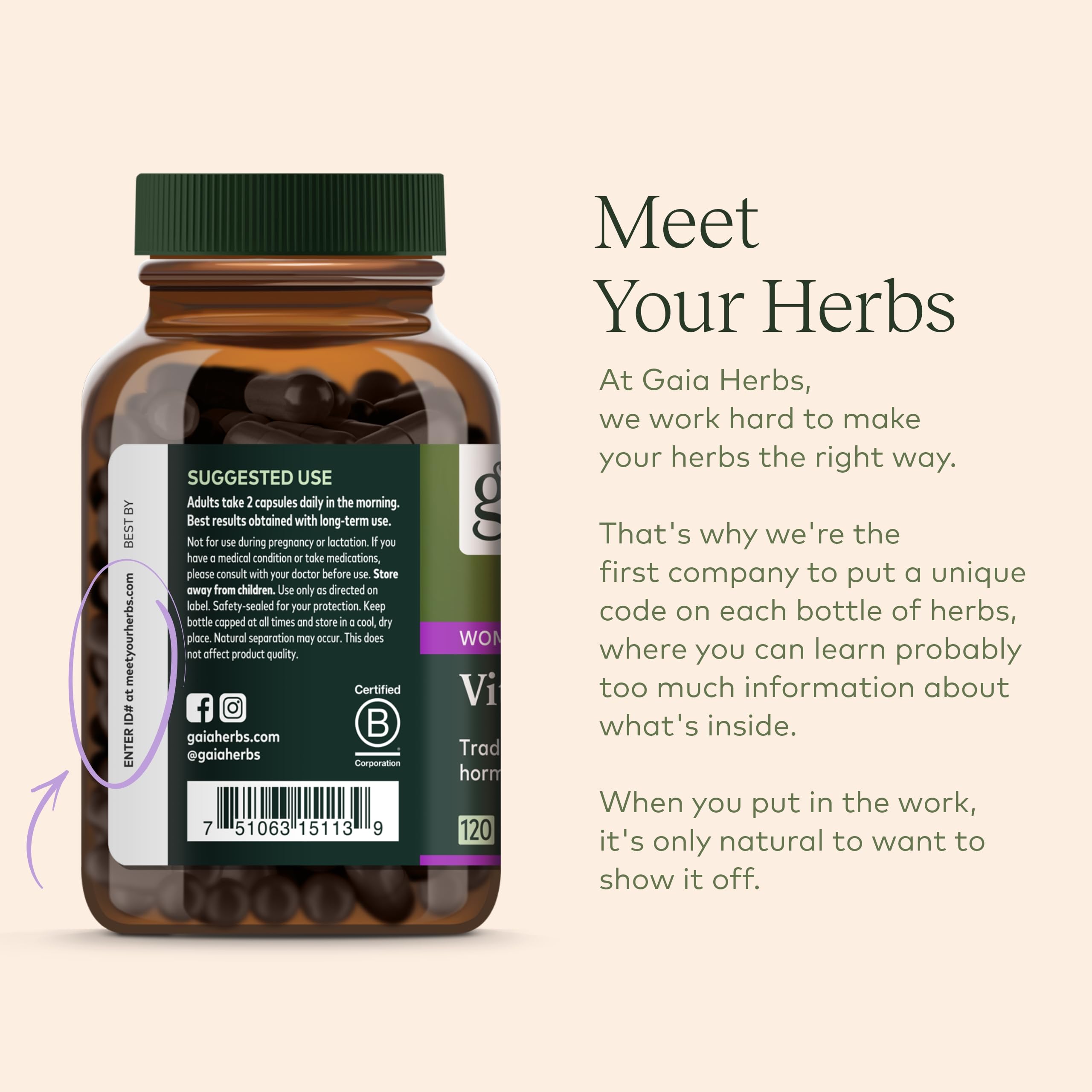 Gaia Herbs, Vitex Berry Vegan Liquid Phyto Capsules - PMS Support Supplement, Chaste Tree berry Gaia Herbs