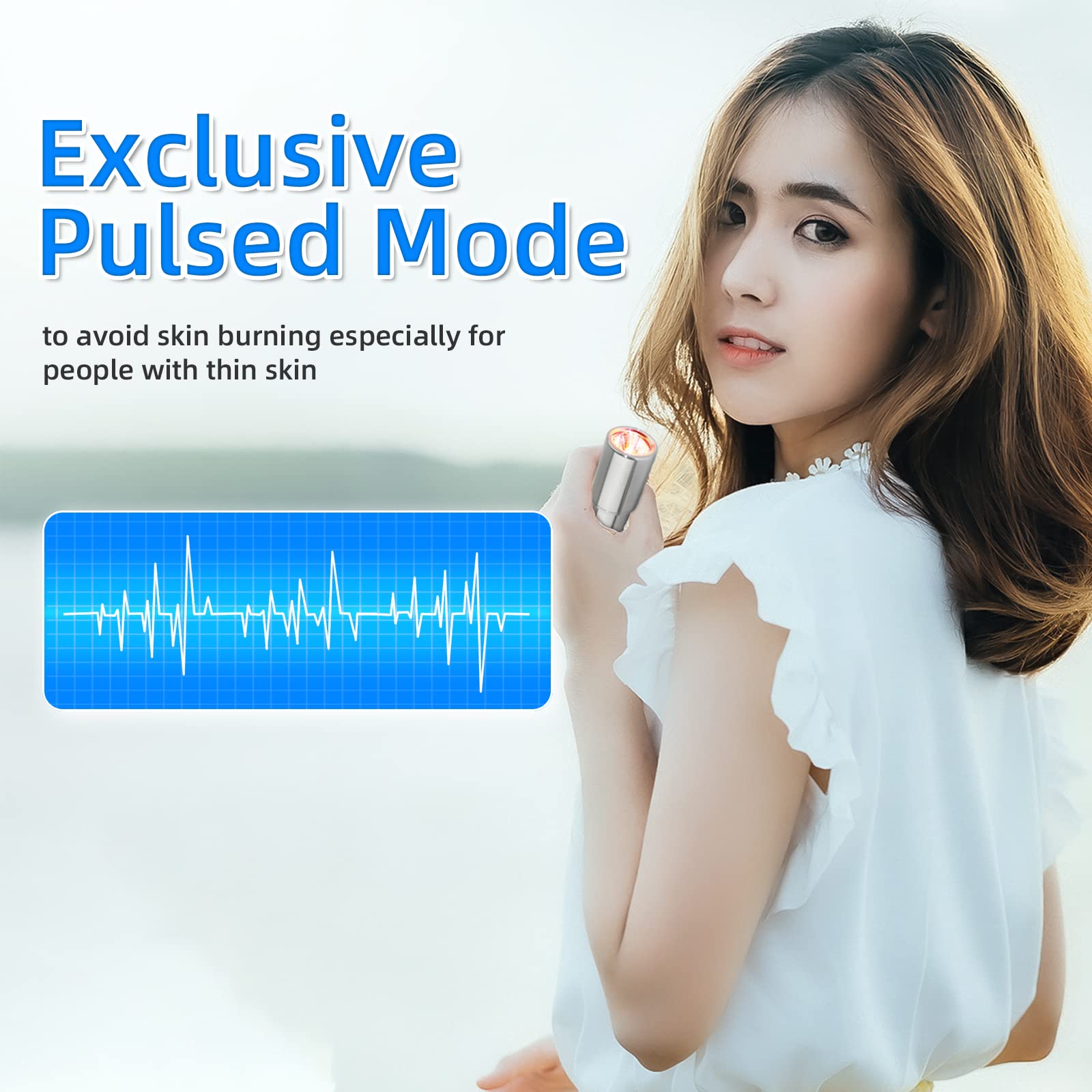 TherapSky Red Light Therapy Device w/Built-in Battery, Infrared Red Light Therapy Wand therapsky