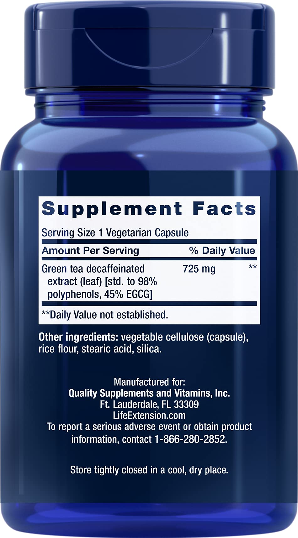 Life Extension Decaffeinated Mega Green Tea Extract – Polyphenol-Rich, Cell Health Life Extension