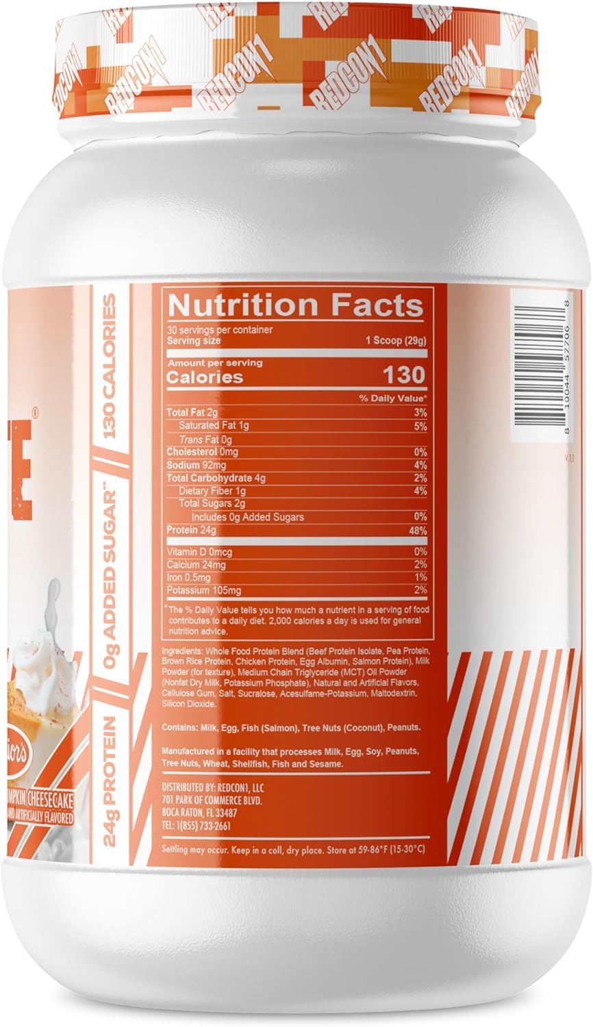 REDCON1 MRE Lite Whole Food Protein Powder, Juniors, Pumpkin Cheesecake - Low Carb REDCON1