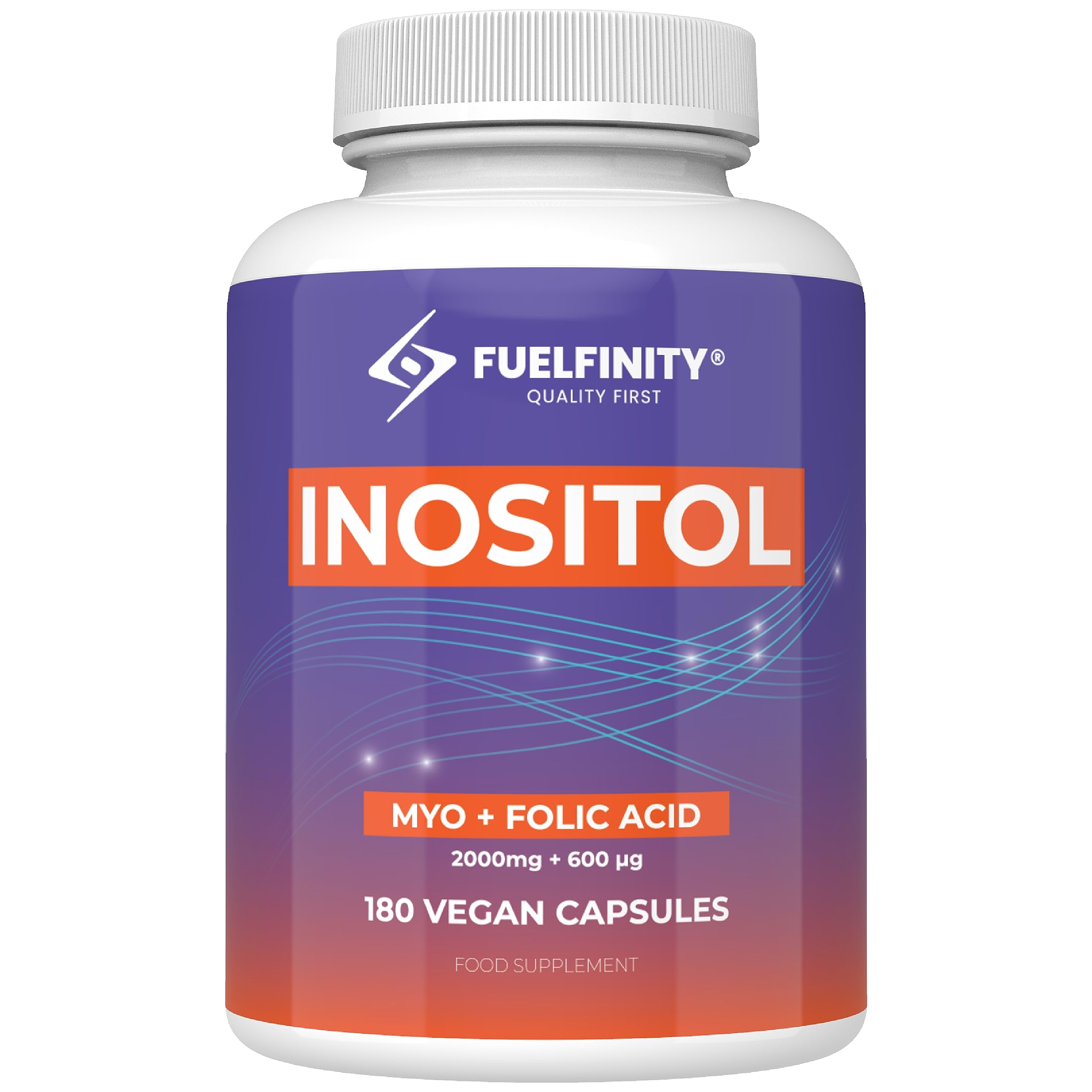 Myo-Inositol & Folic Acid | 2000mg Inositol | 180 Capsules | PCOS and Fertility Supplement
