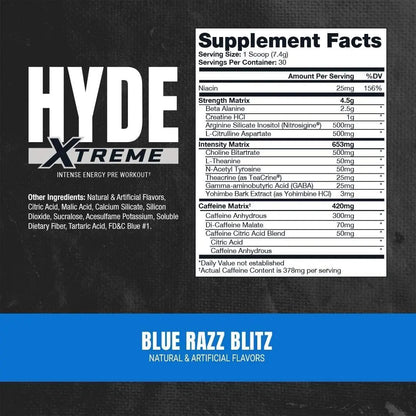 PROSUPPS Hyde Xtreme Blue Razz and Hyde Max Pump Blue Raspberry Bundle