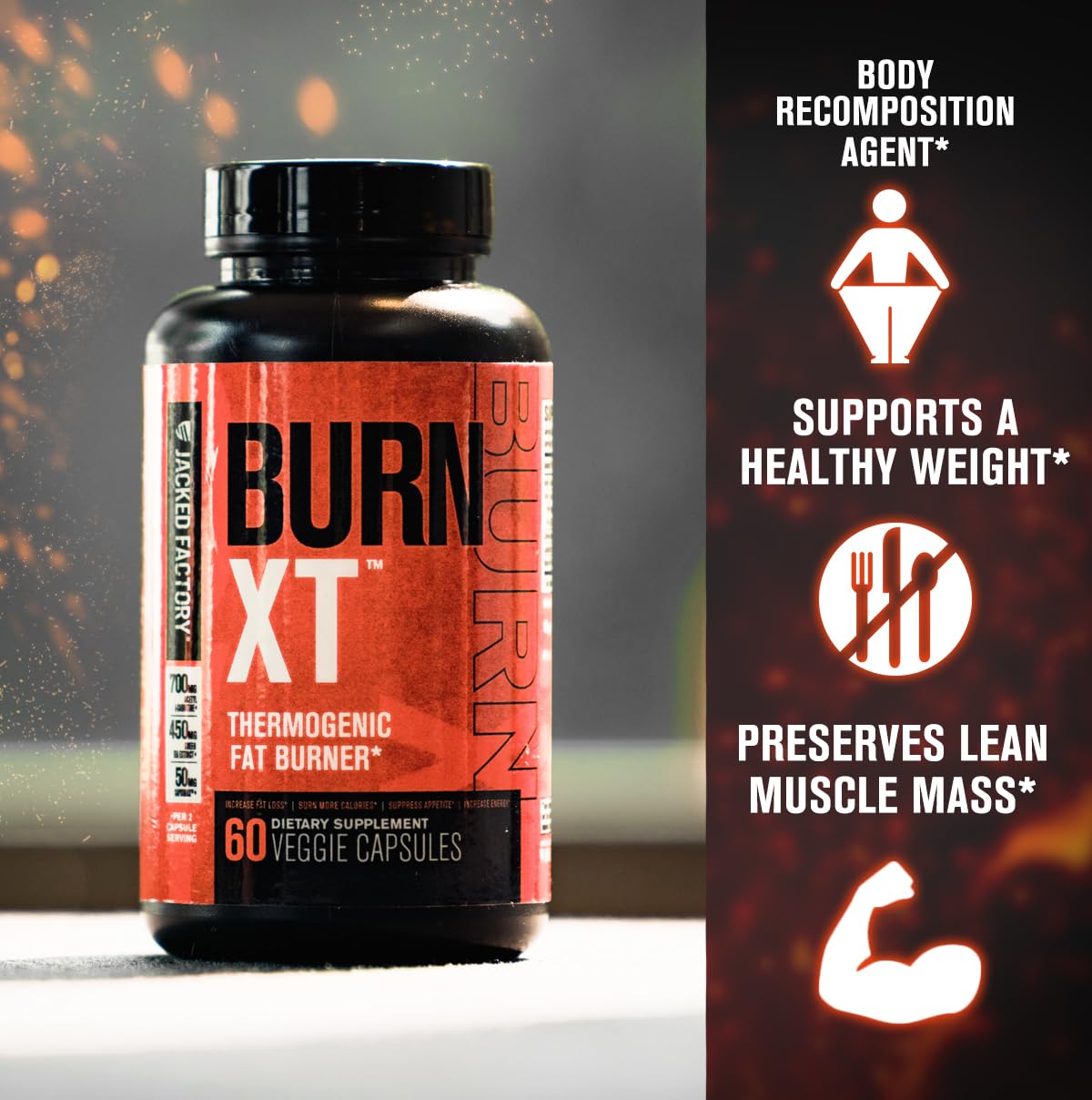 Jacked Factory Burn-XT Clinically Studied Fat Burner & Weight Loss Supplement Jacked Factory