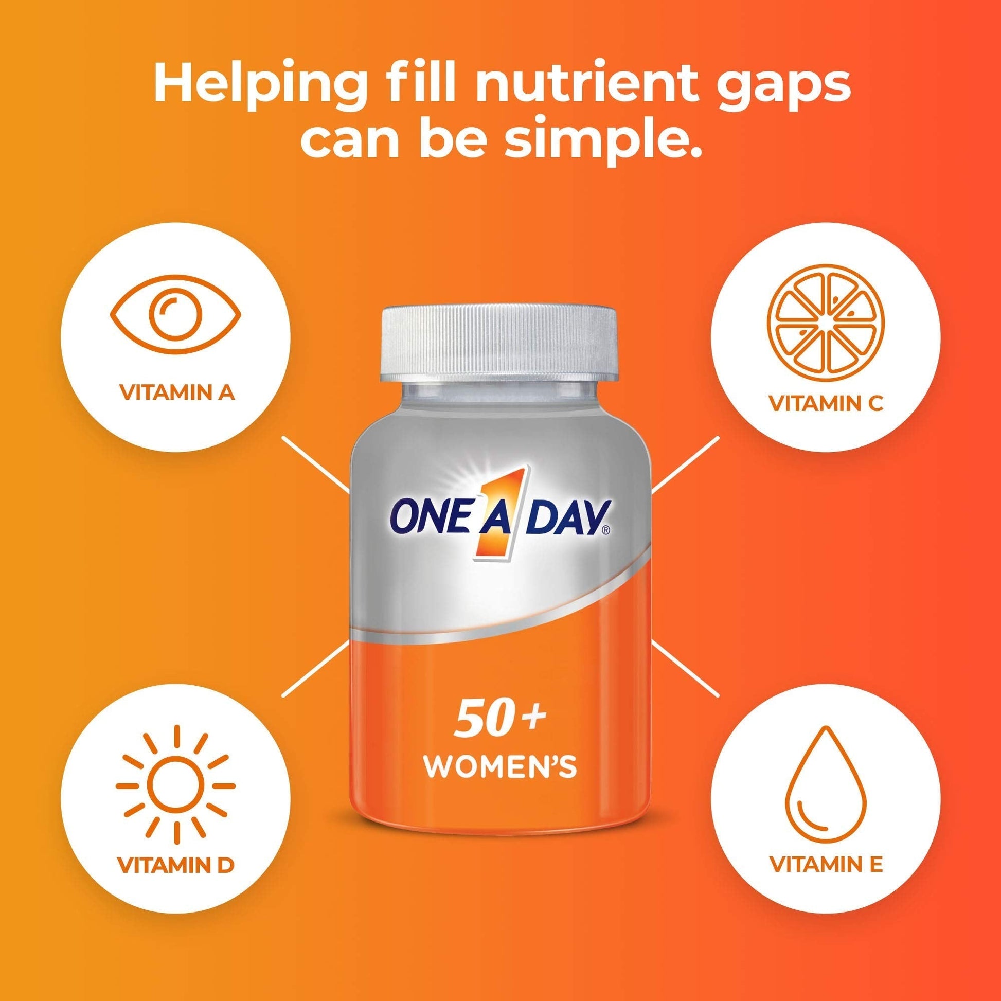 One A Day Women’s 50+ Multivitamins Tablet, Multivitamin for Women with Vitamin A, C, D ONE A DAY