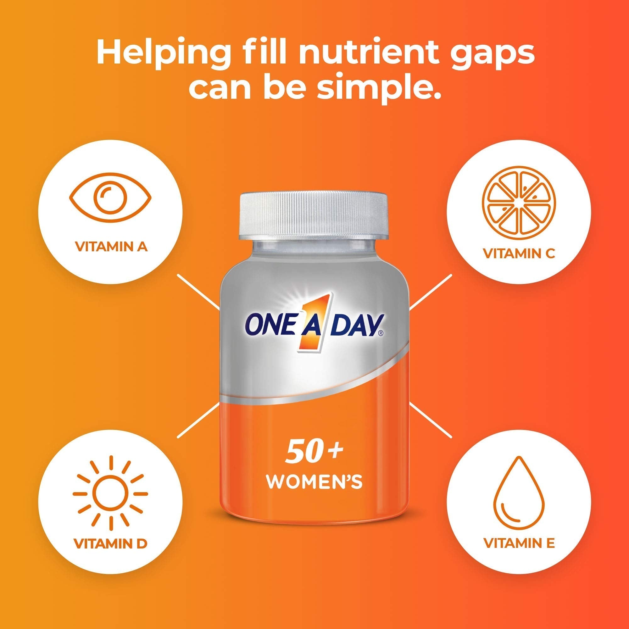 One A Day Women’s 50+ Multivitamins Tablet, Multivitamin for Women with Vitamin A, C, D ONE A DAY