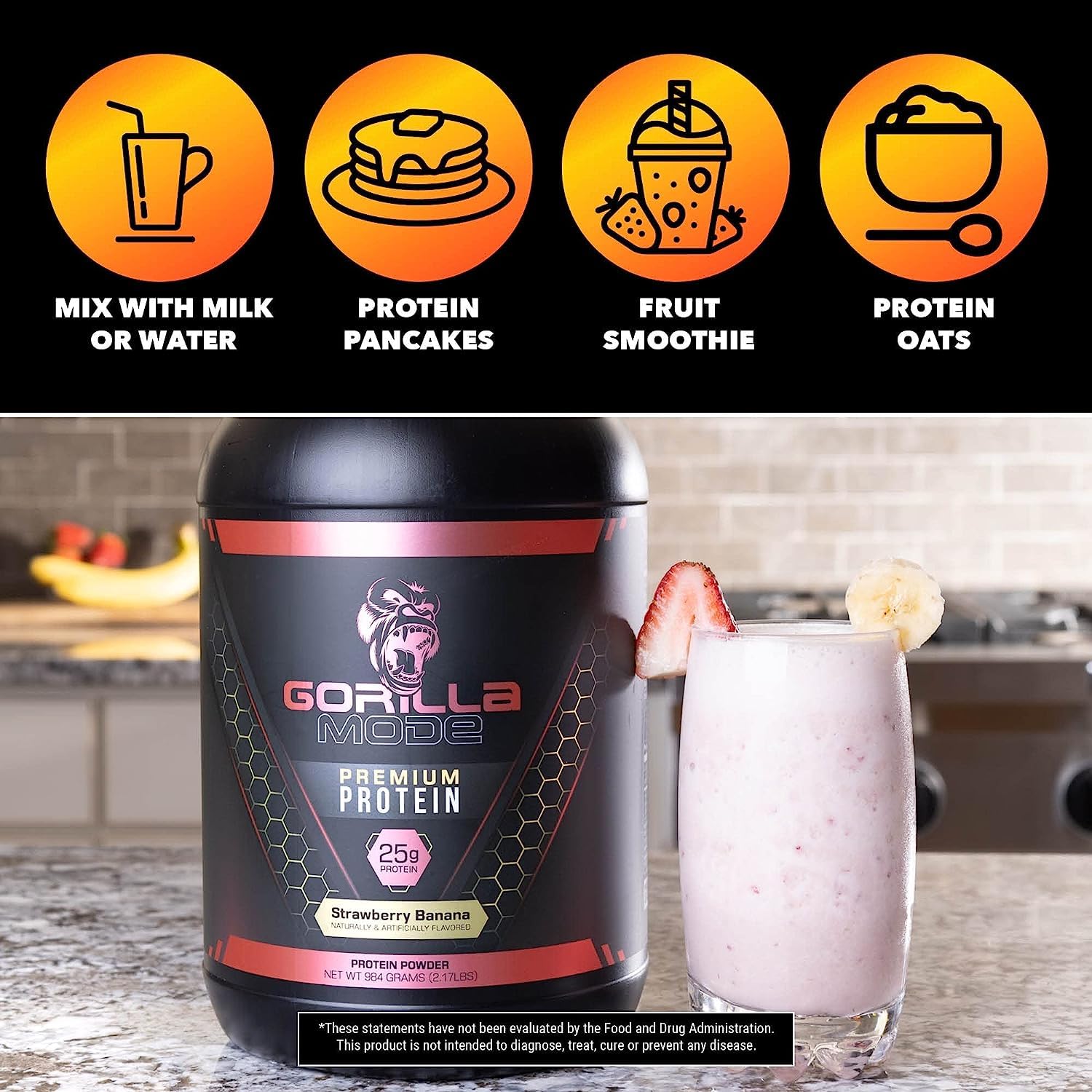 Gorilla Mode Premium Protein - Chocolate Peanut Butter / 24 Grams of Protein/Recover Gorilla Mind