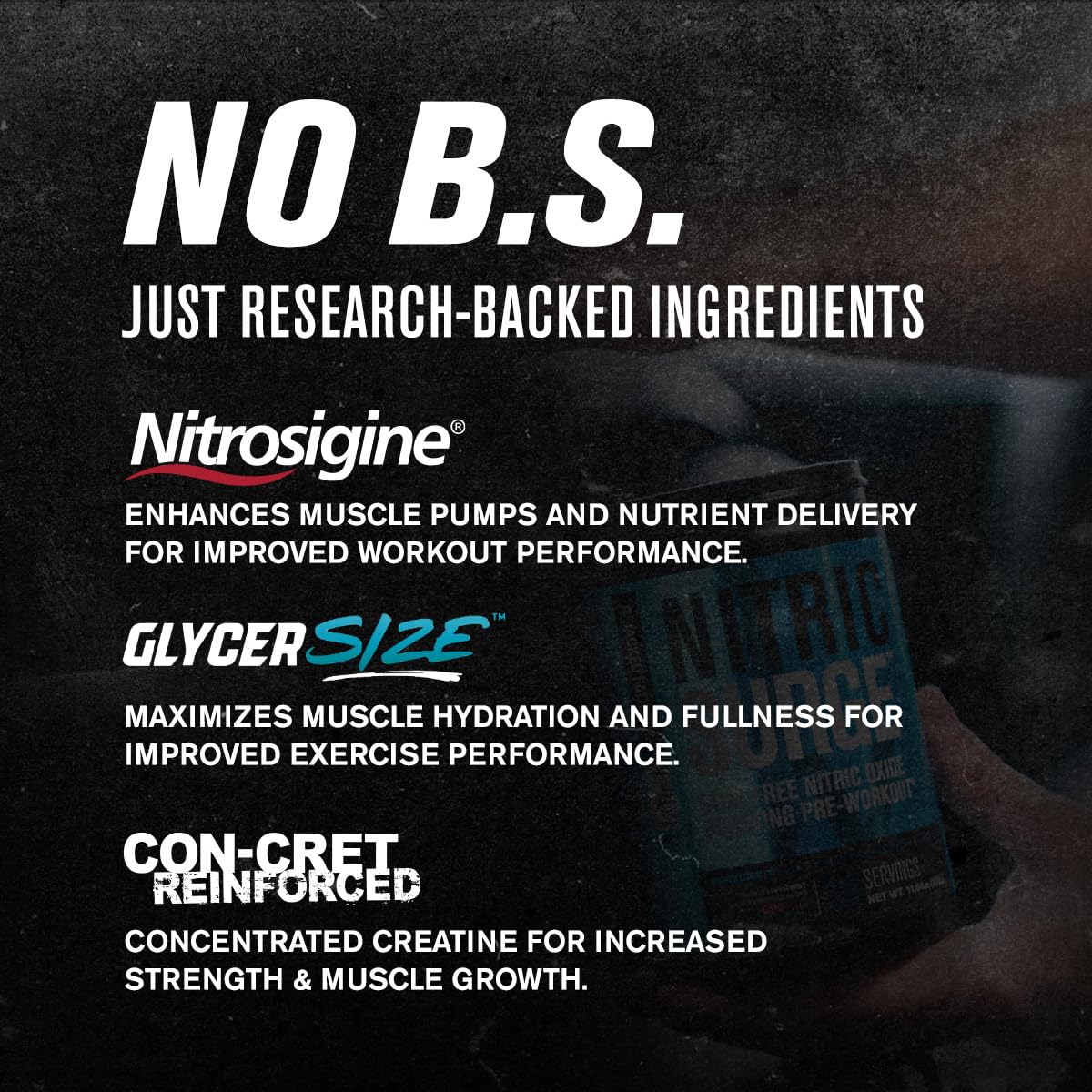 Nitric Surge Stim Free Pre Workout Powder - Caffeine Free Nitric Oxide Supplement Jacked Factory