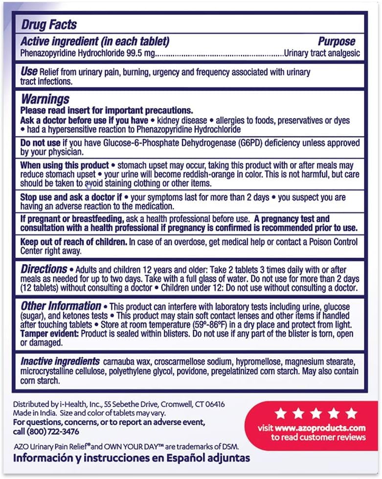 AZO Urinary Pain Relief Maximum Strength (24 Count) Fast Relief of UTI Pain, Burning & Urgency Yeast Plus AZO