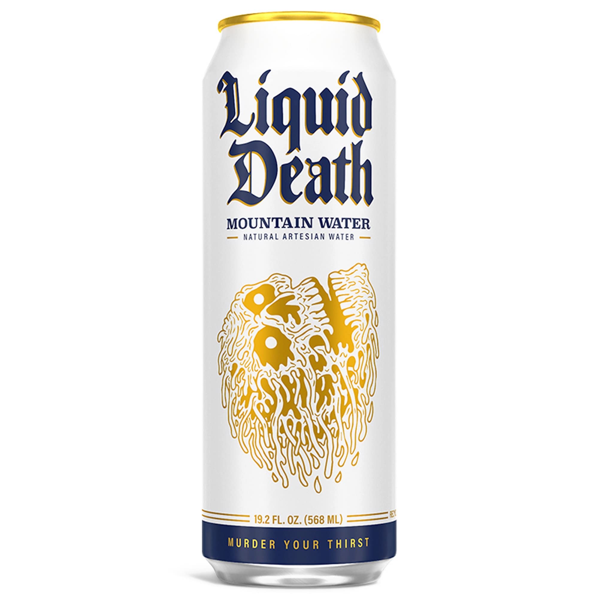 Liquid Death Still Mountain Water, 19.2 oz King Size Cans (8-Pack) Liquid Death