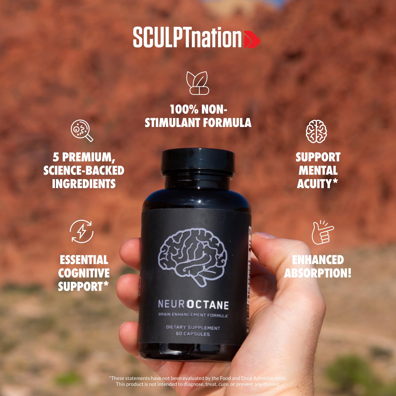 Sculpt Nation by V Shred Neuroctane Nootropic Brain Supplement for Concentration Sculpt Nation