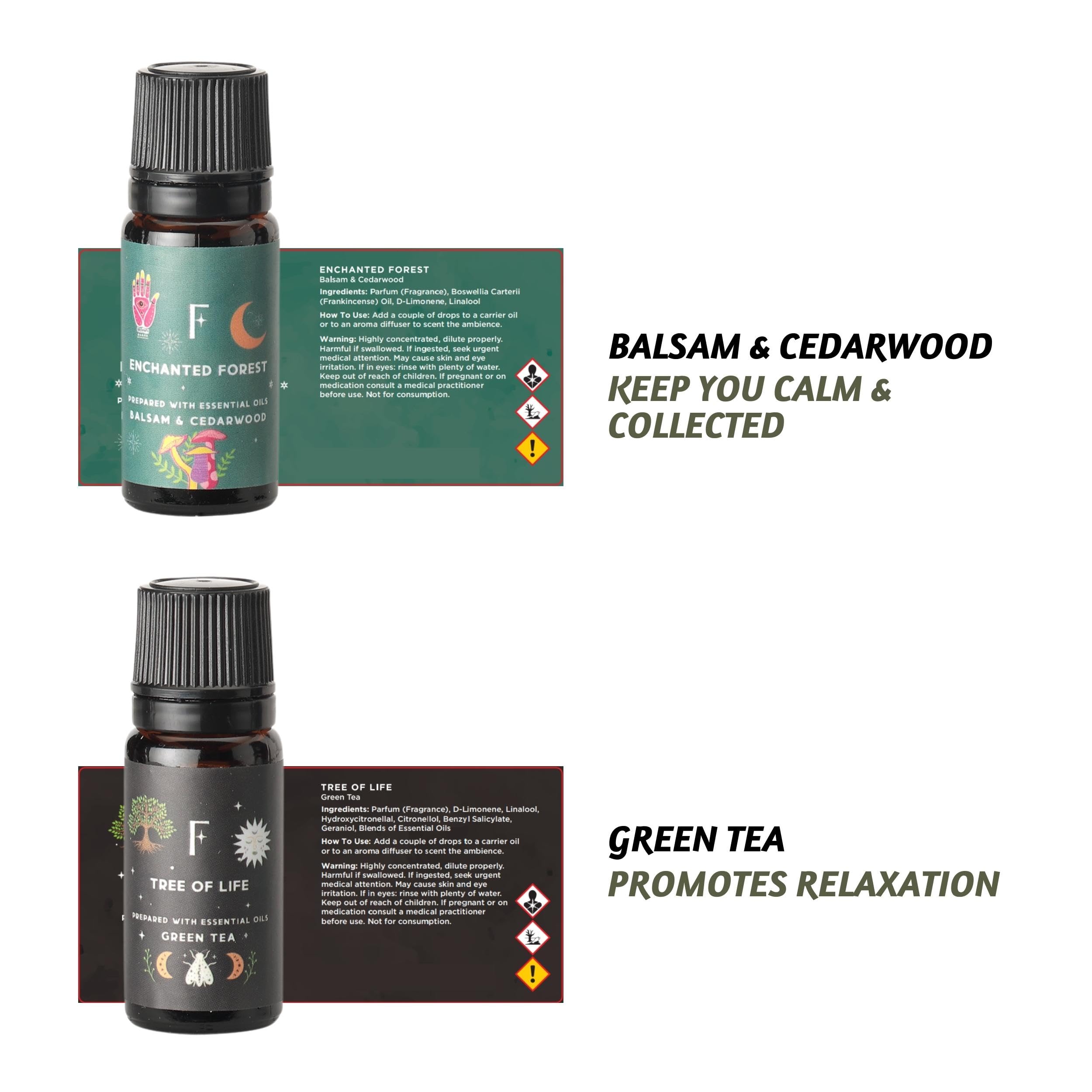 Folkulture Essential Oil Set for Diffuser, Set of 6, Aromatherapy Diffuser Oil Scents for Home Folkulture