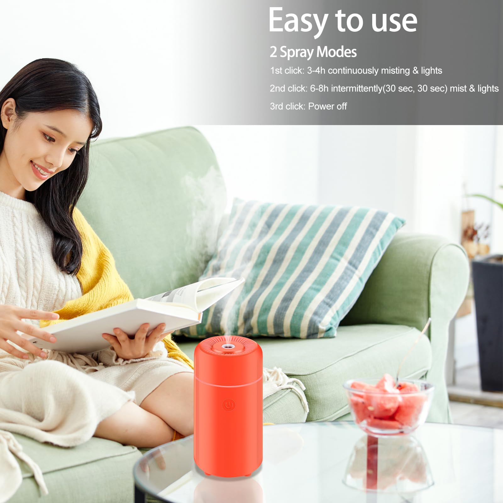 CHOUWEEK Car Essential Oil Diffuser, Mini Portable Air Diffuser for Aromatherapy, Small USB CHOUWEEK