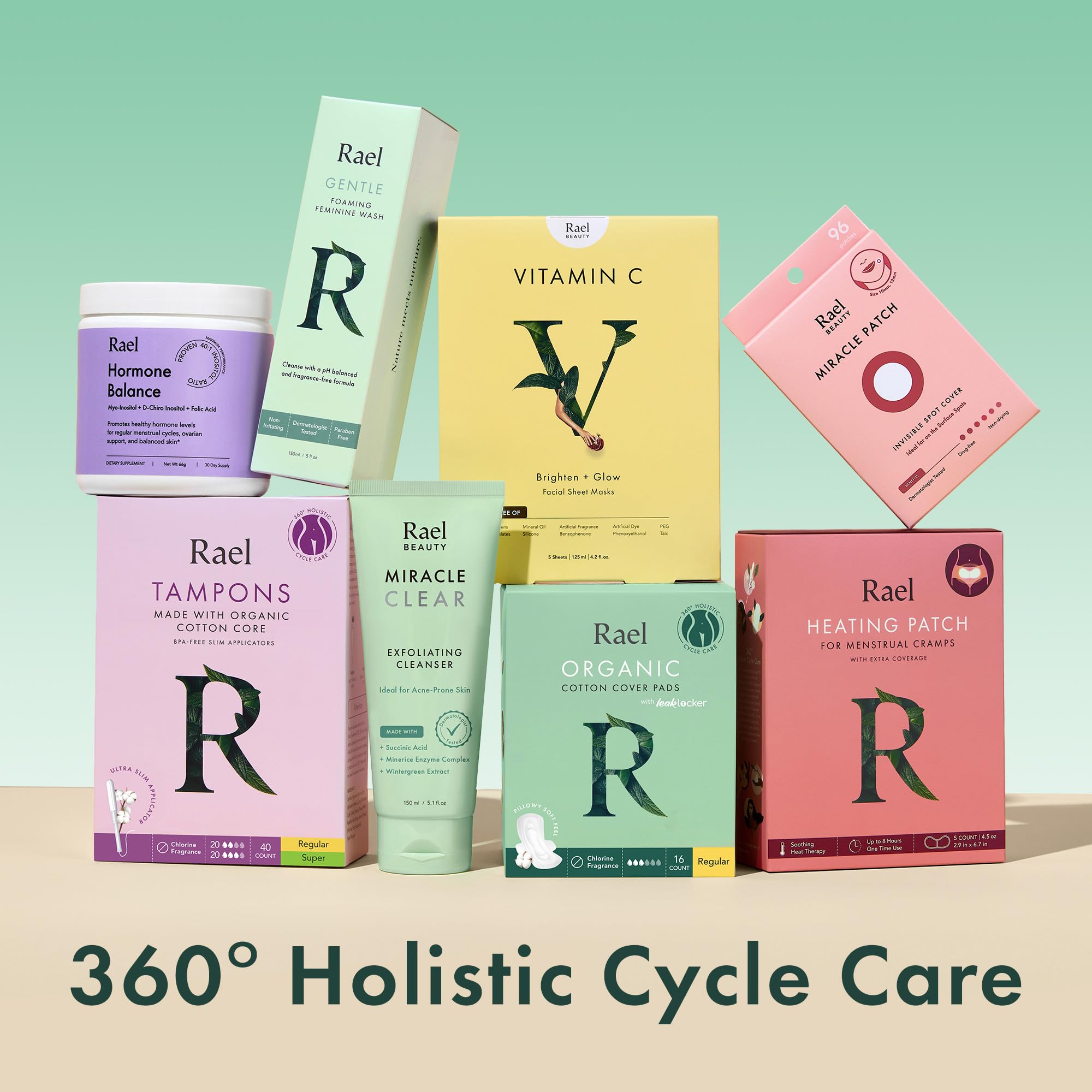 Rael Tampons, Slim Applicator Made with Organic Cotton Core - Tampons Multipack, Regular and Super Rael