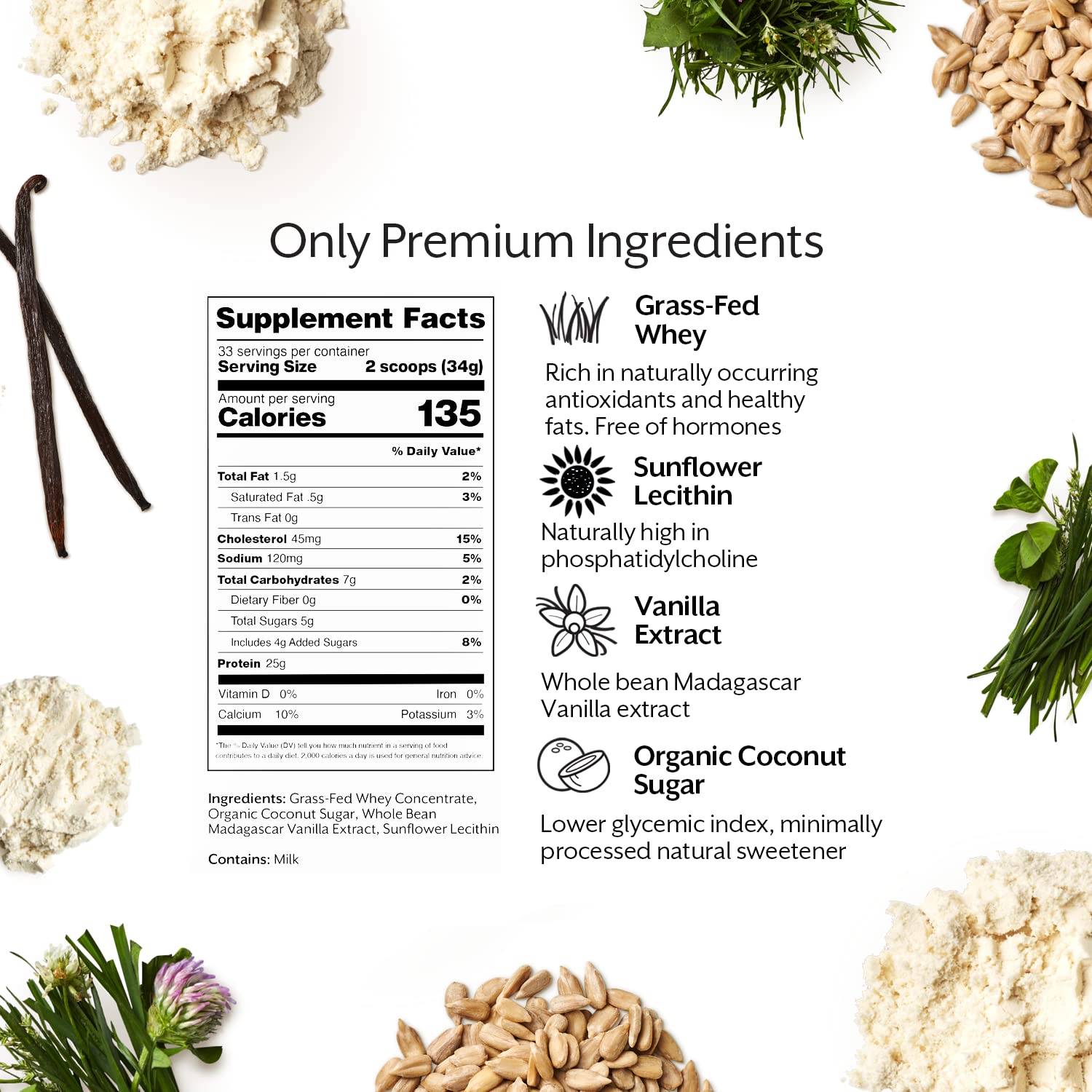 Promix Whey Protein Powder, Vanilla - 2.5lb Bulk - Grass-Fed & 100% All Natural ProMix Nutrition