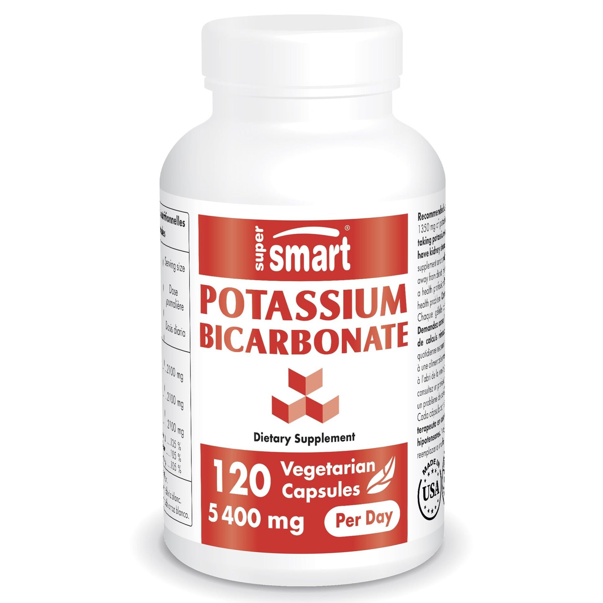 Supersmart - Potassium Bicarbonate 5400mg per Day (High Dose) - Electrolyte Mineral 