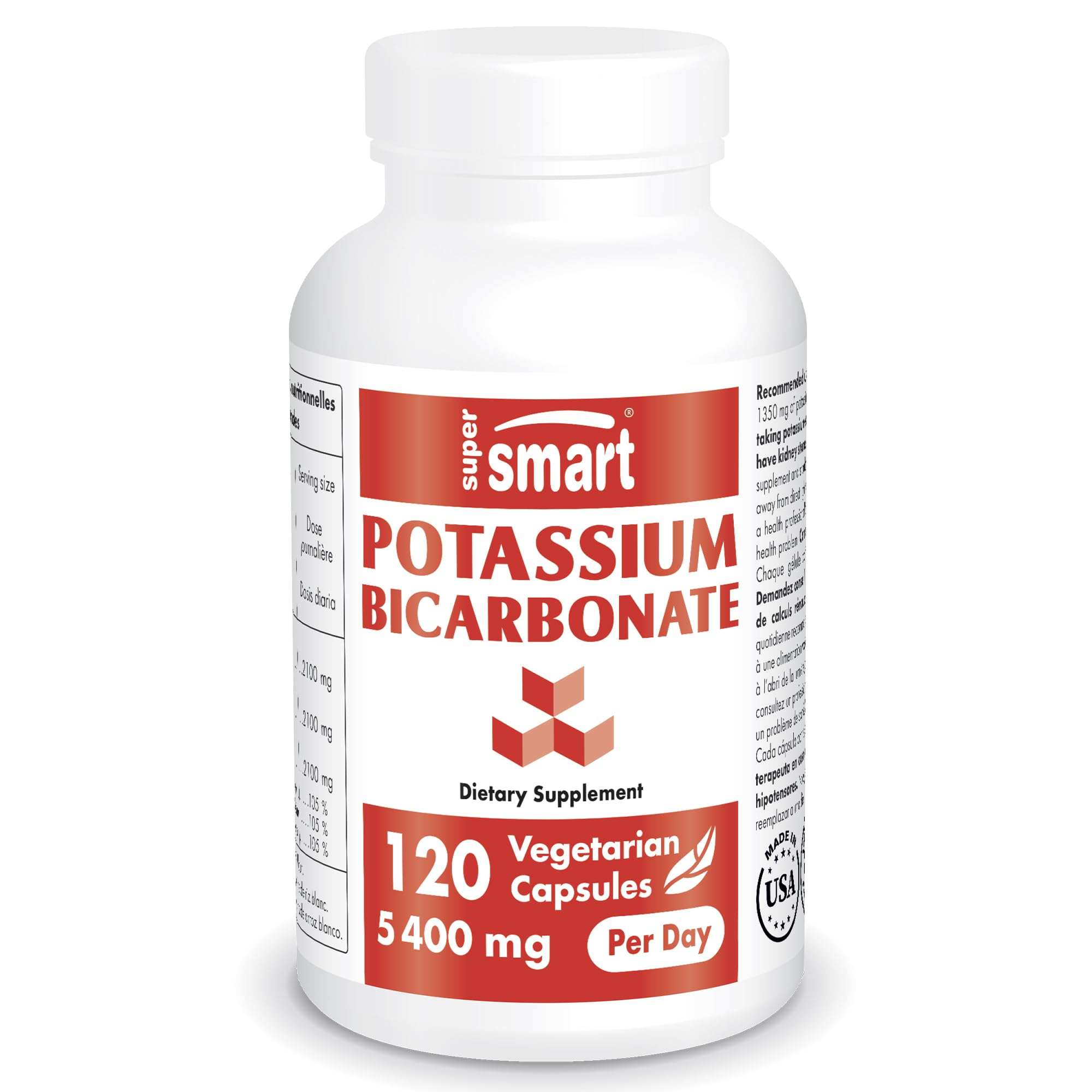 Supersmart - Potassium Bicarbonate 5400mg per Day (High Dose) - Electrolyte Mineral 