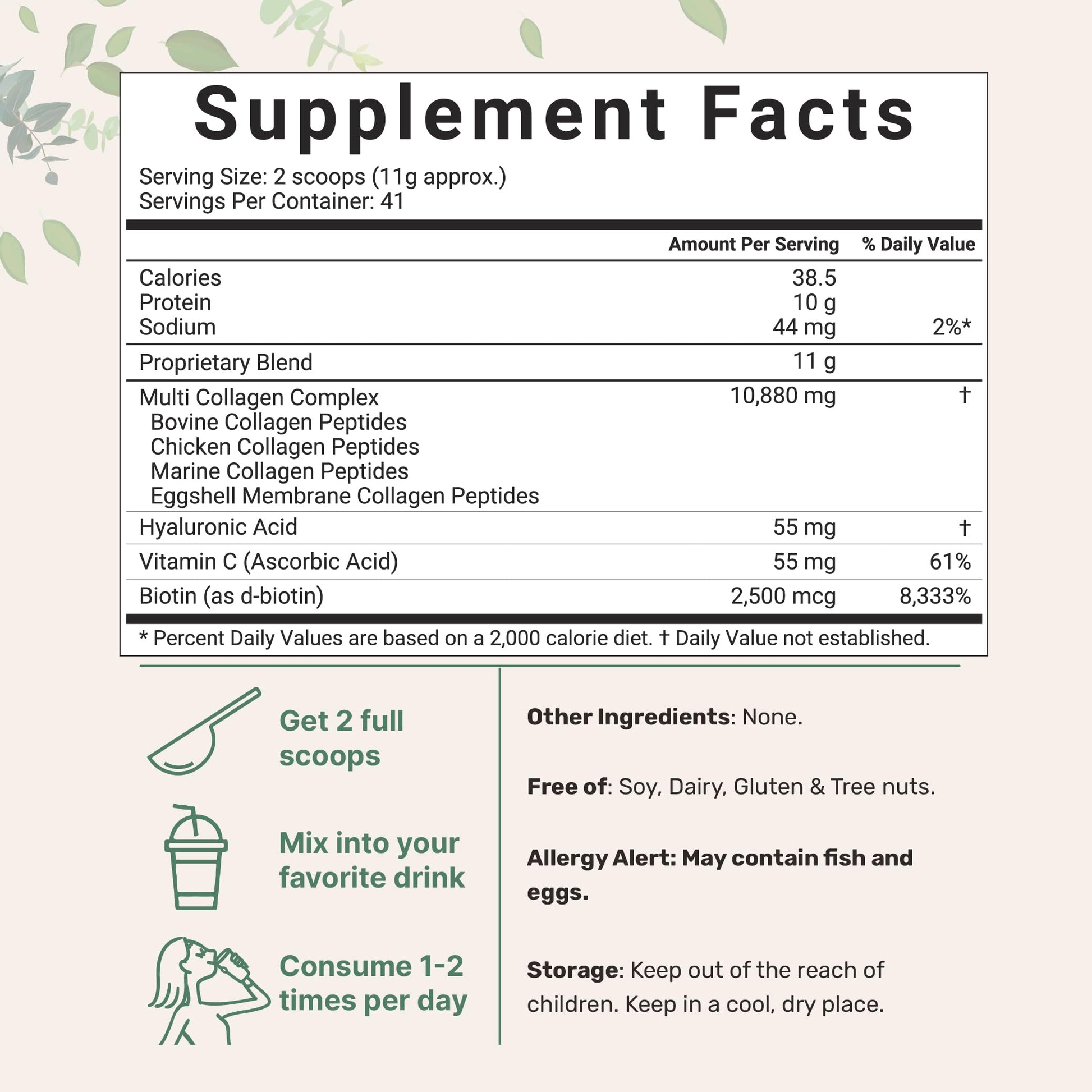 Multi Collagen Peptides Powder, 16 Oz - Hydrolyzed Protein Peptides | Type I,II,III,V,X Micro Ingredients