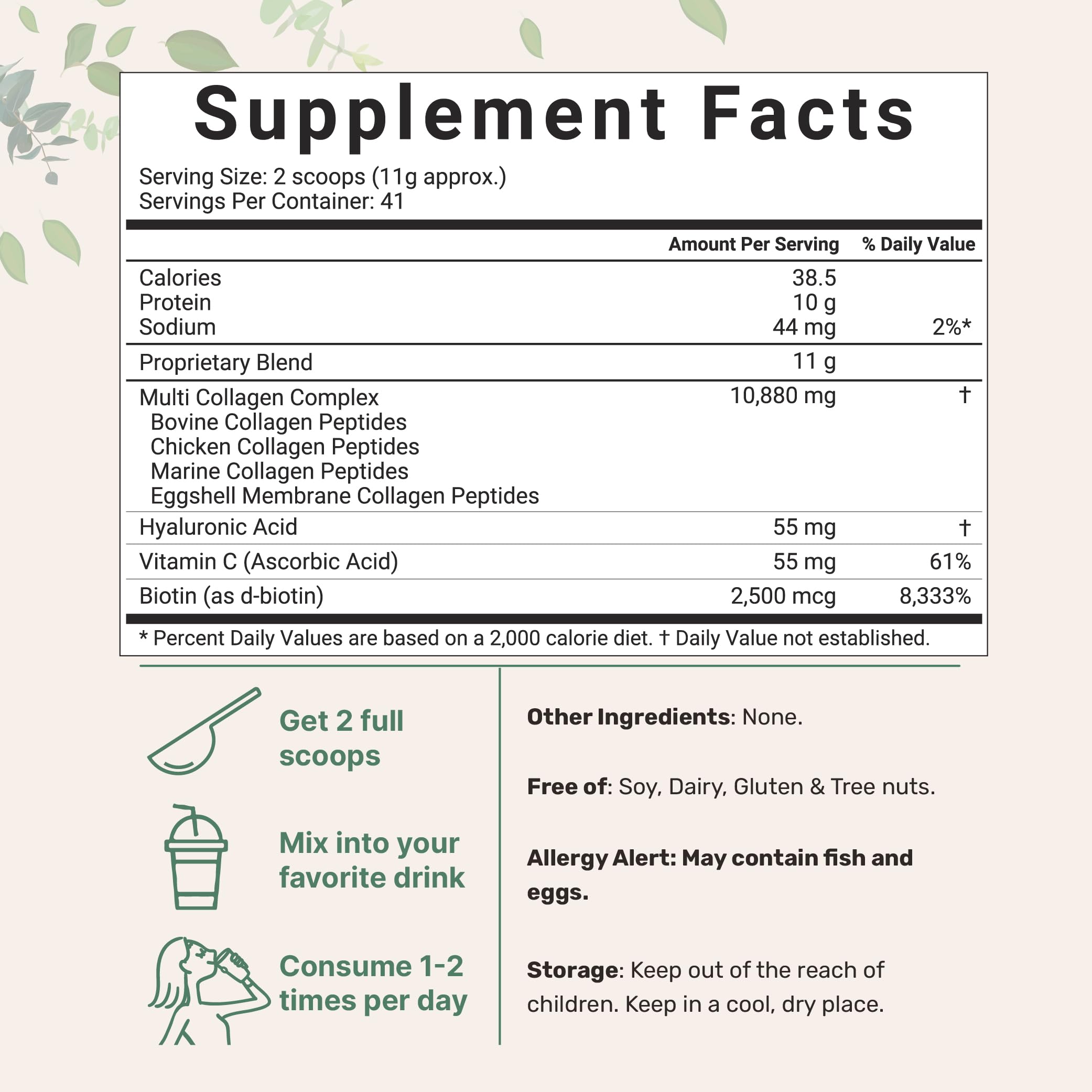 Multi Collagen Peptides Powder, 16 Oz - Hydrolyzed Protein Peptides | Type I,II,III,V,X Micro Ingredients