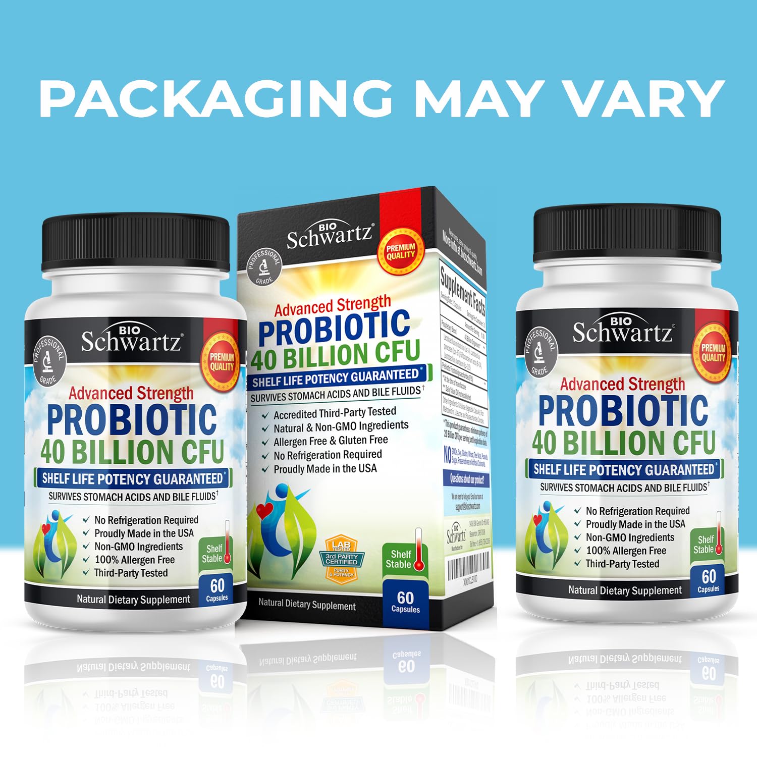 Daily Probiotic Supplement with 40 Billion CFU - Gut Health Complex with Astragalus BioSchwartz